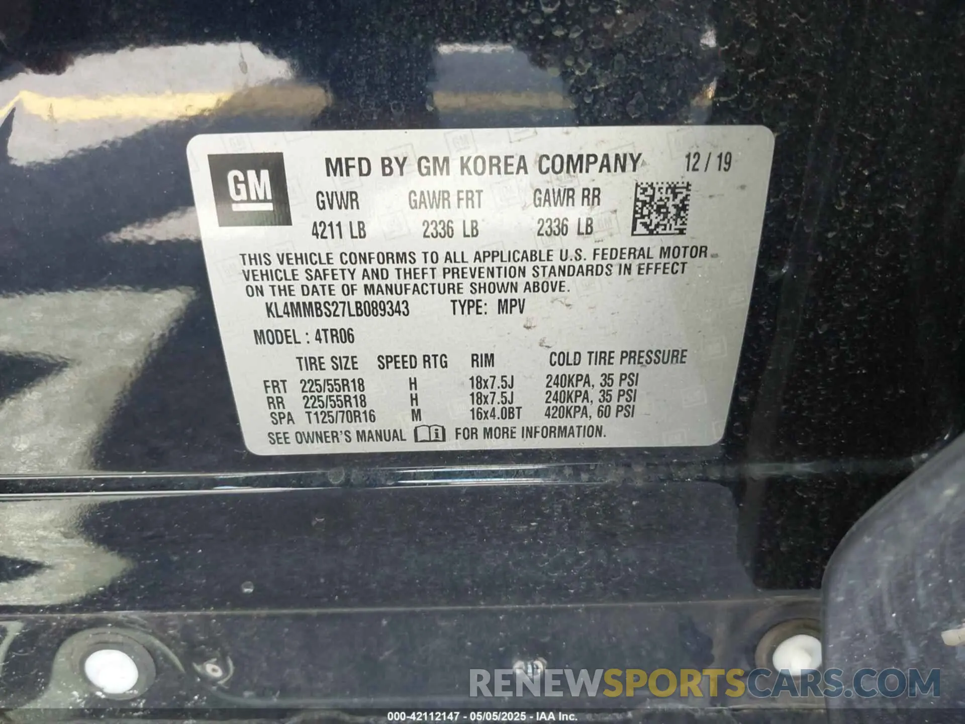 9 fotografías del automóvil dañado KL4MMBS27LB089343 BUICK ENCORE GX 2020