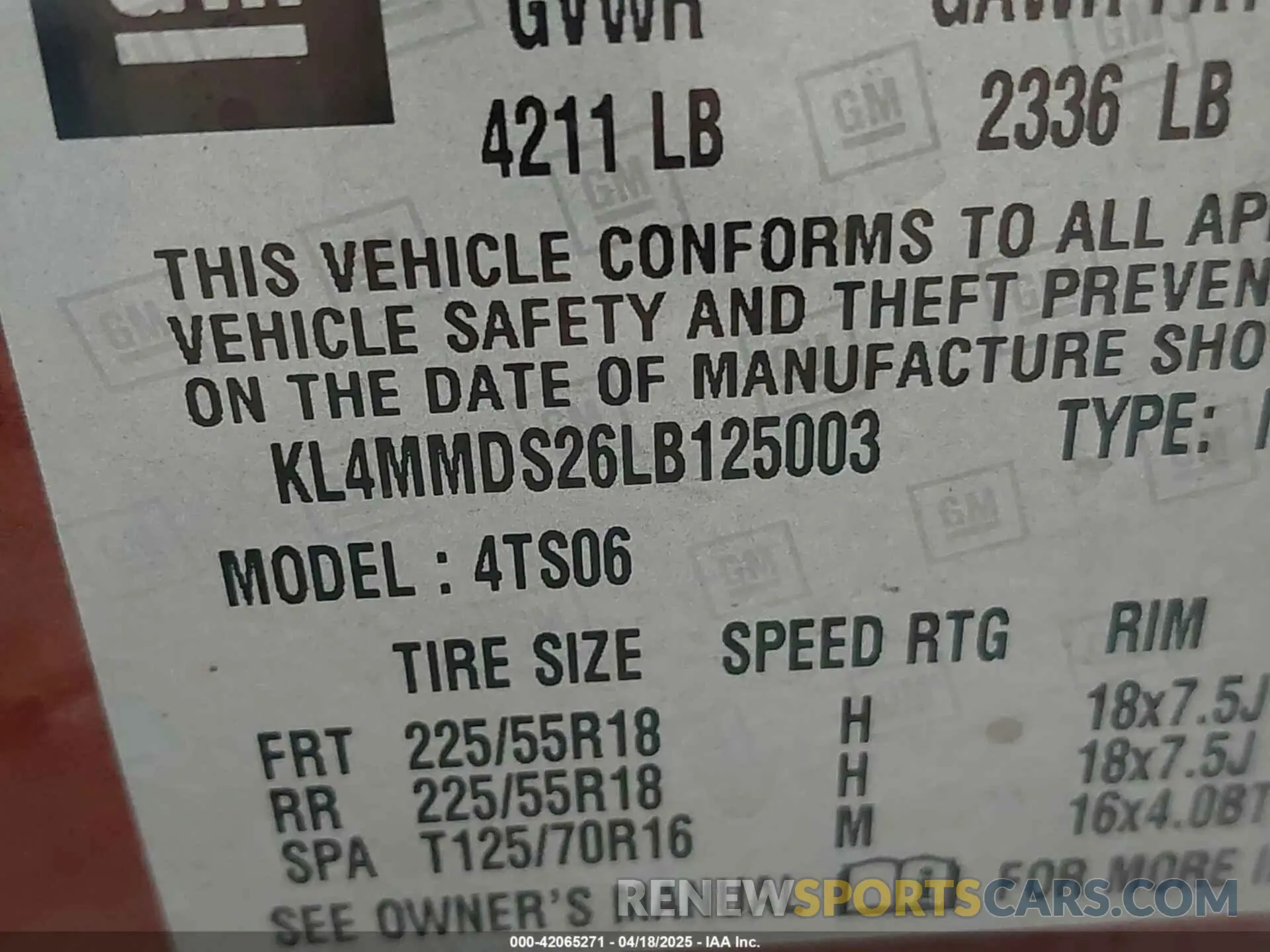 9 fotografías del automóvil dañado KL4MMDS26LB125003 BUICK ENCORE GX 2020