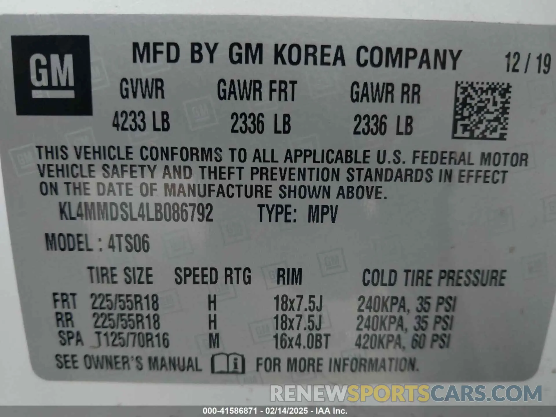 9 fotografías del automóvil dañado KL4MMDSL4LB086792 BUICK ENCORE GX 2020