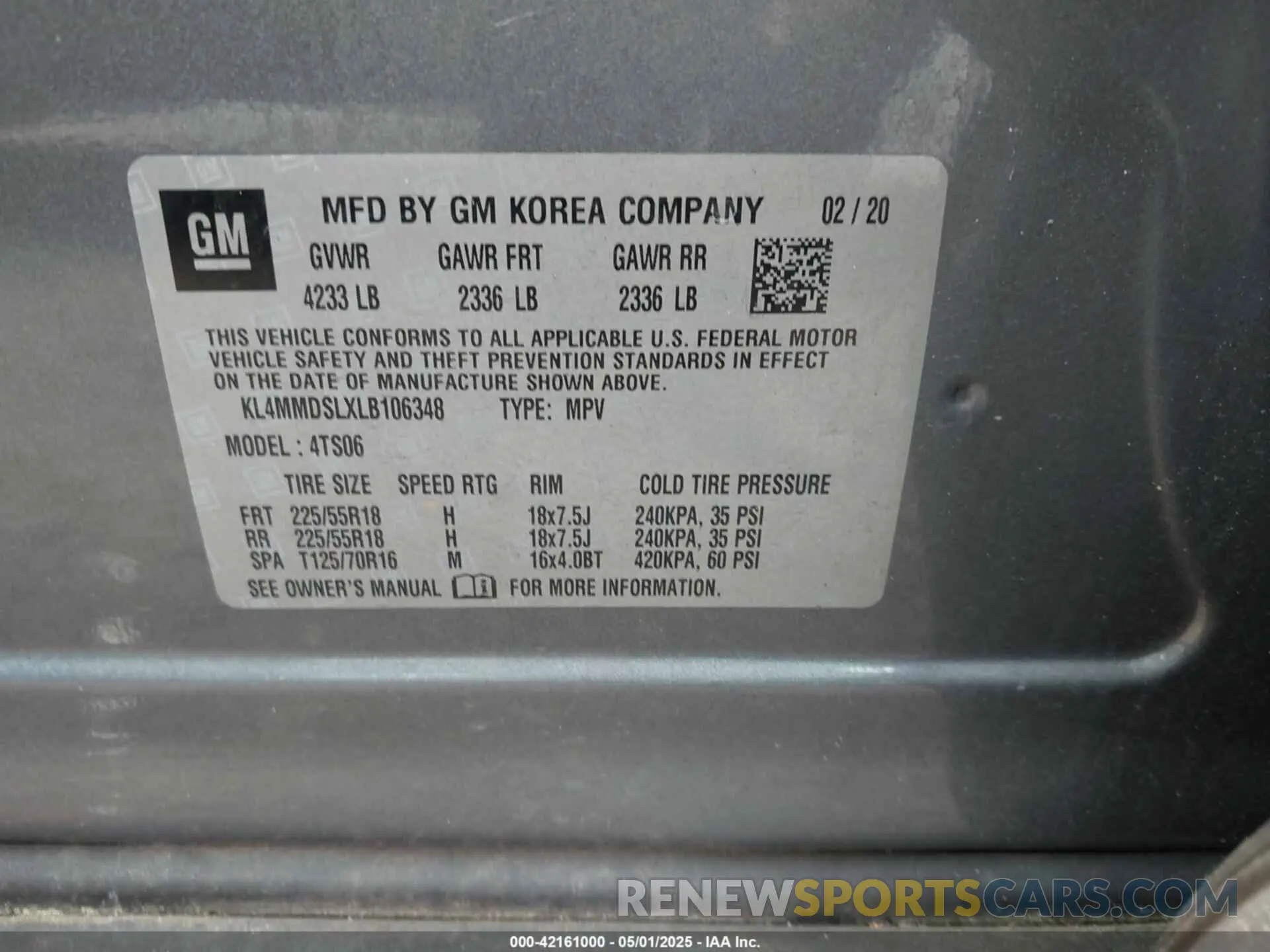 9 fotografías del automóvil dañado KL4MMDSLXLB106348 BUICK ENCORE GX 2020