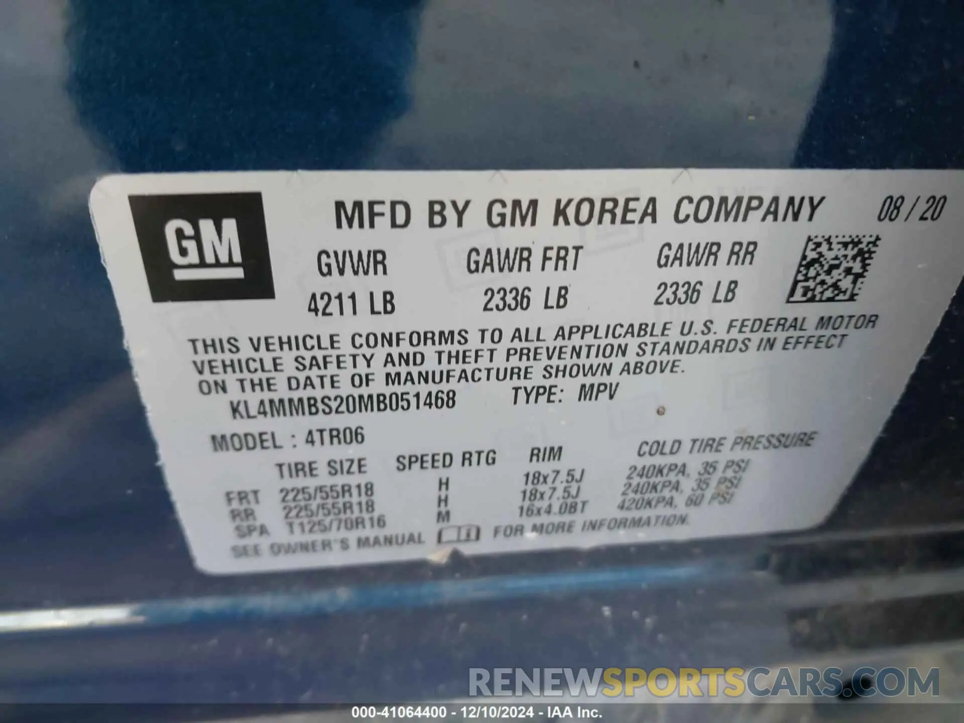 9 fotografías del automóvil dañado KL4MMBS20MB051468 BUICK ENCORE GX 2021