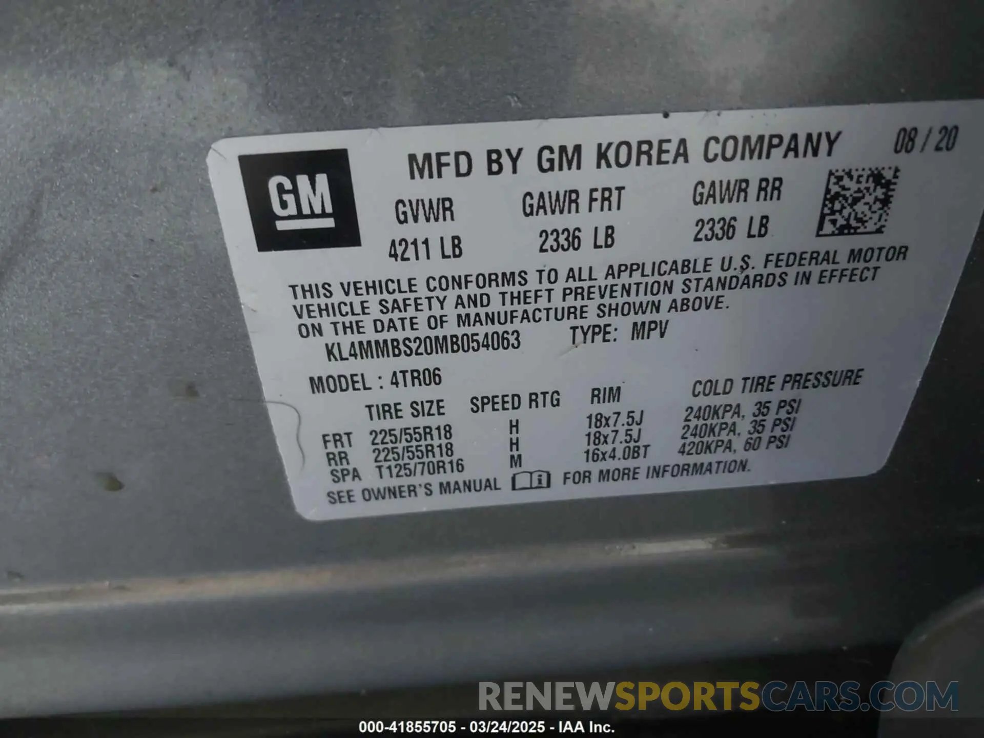 9 fotografías del automóvil dañado KL4MMBS20MB054063 BUICK ENCORE GX 2021