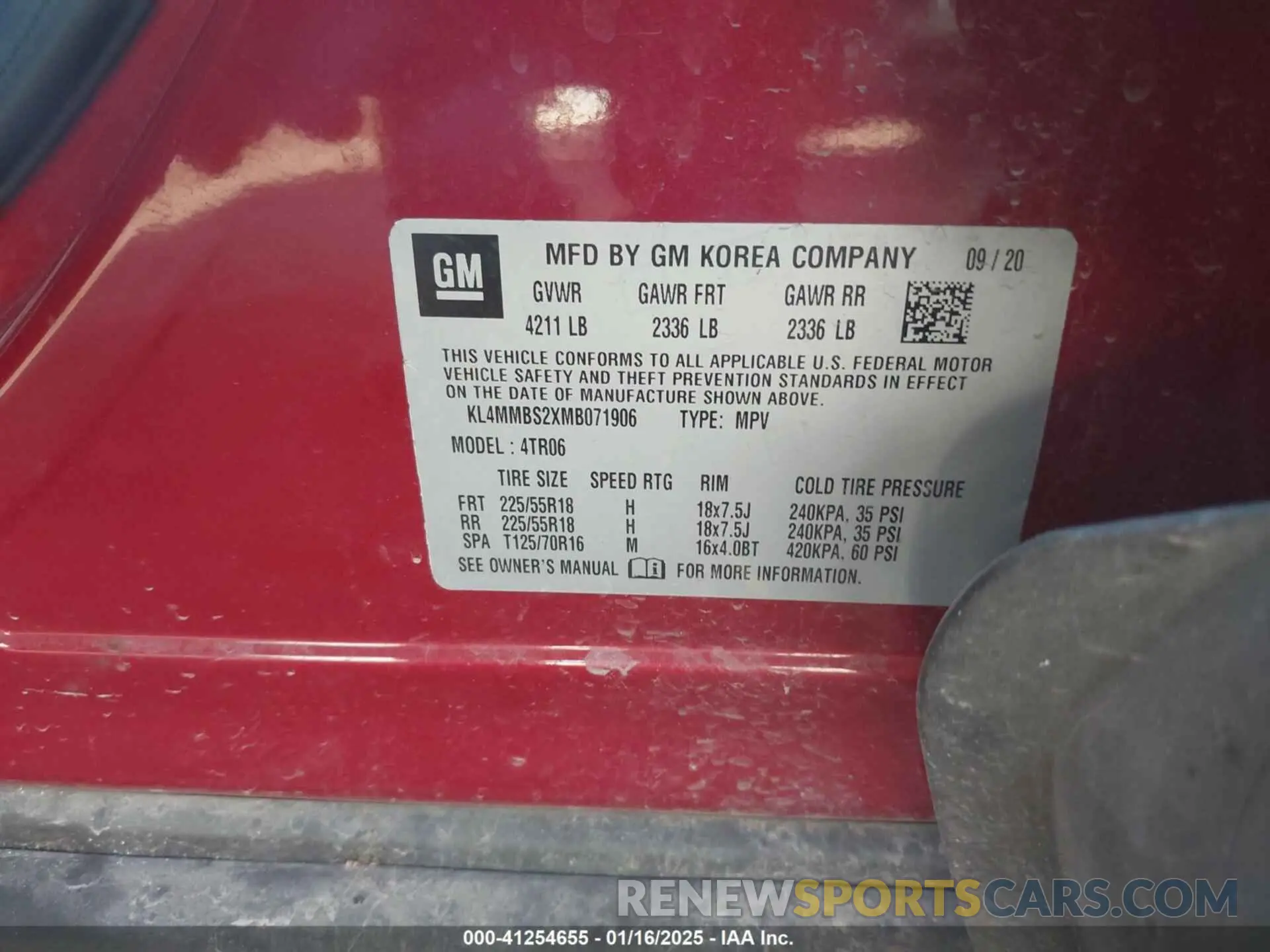9 fotografías del automóvil dañado KL4MMBS2XMB071906 BUICK ENCORE GX 2021