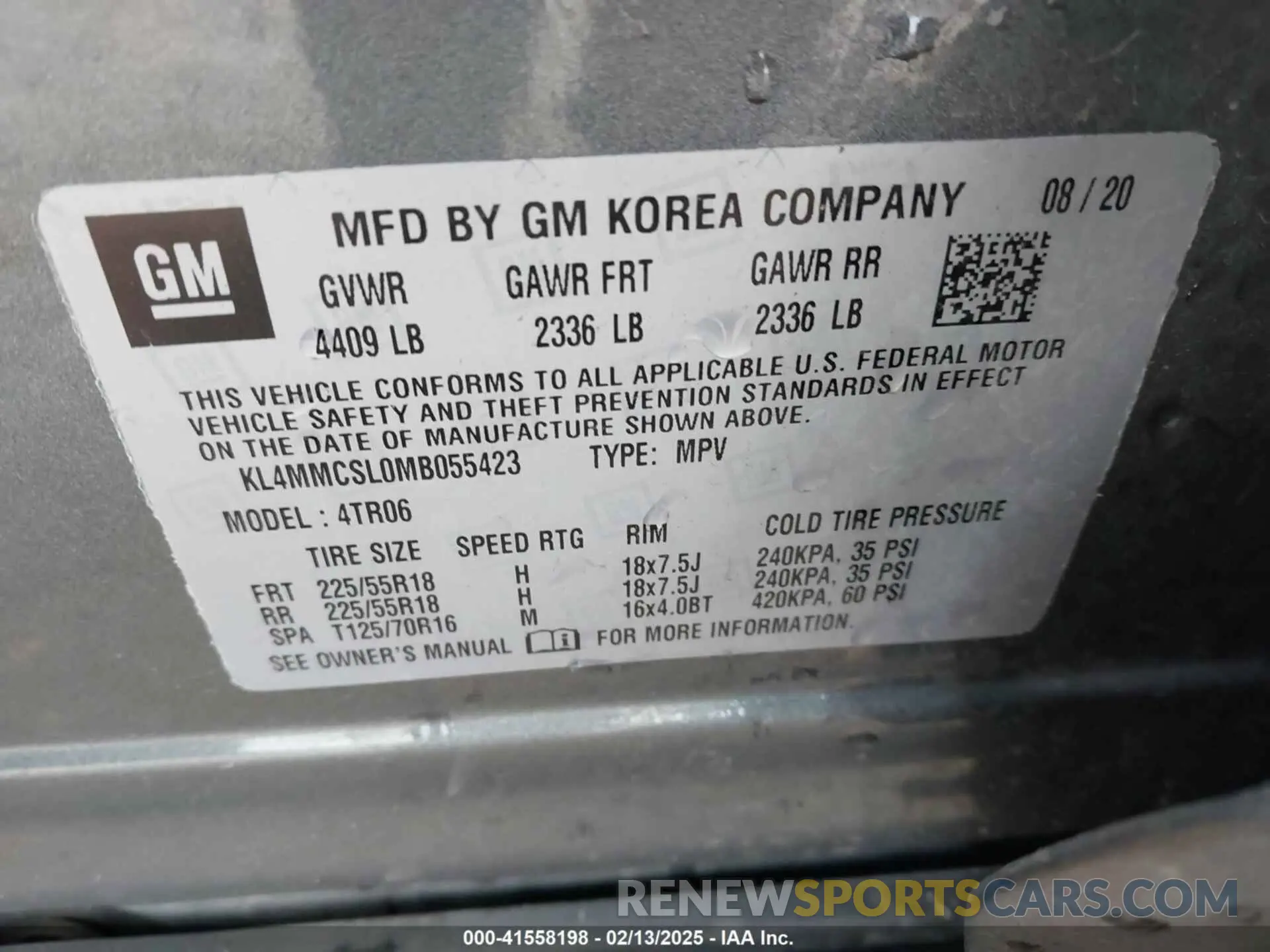 9 fotografías del automóvil dañado KL4MMCSL0MB055423 BUICK ENCORE GX 2021