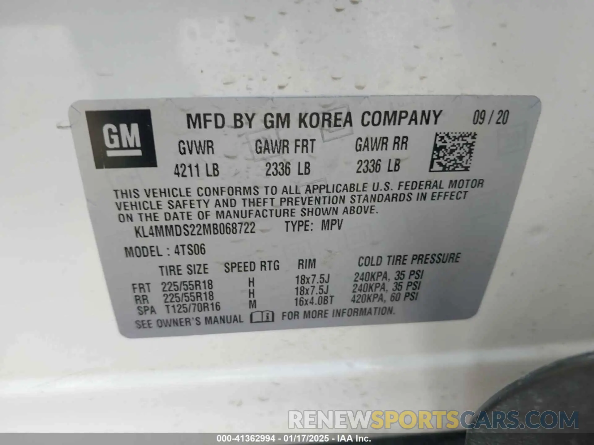 9 fotografías del automóvil dañado KL4MMDS22MB068722 BUICK ENCORE GX 2021