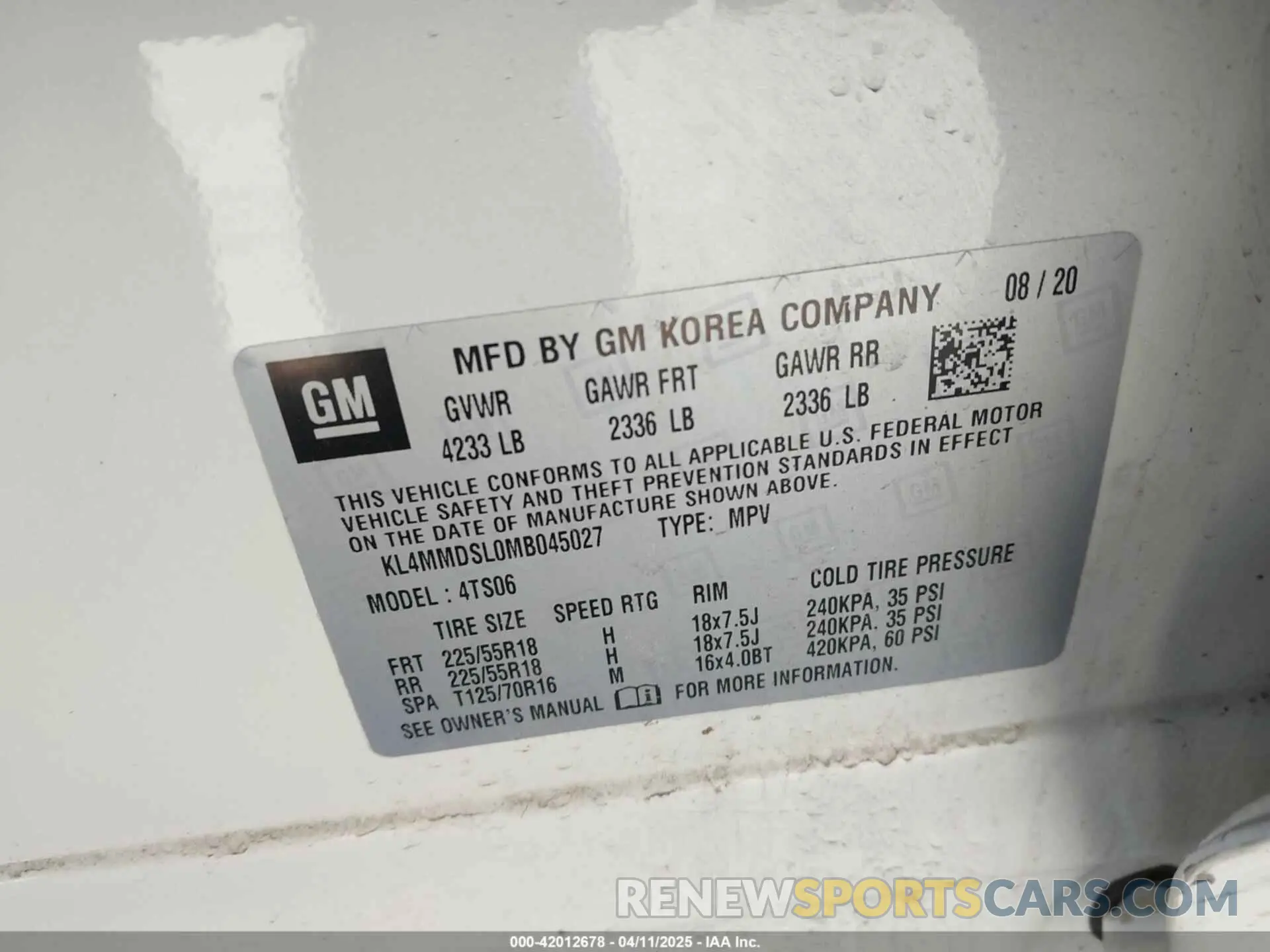 9 fotografías del automóvil dañado KL4MMDSL0MB045027 BUICK ENCORE GX 2021