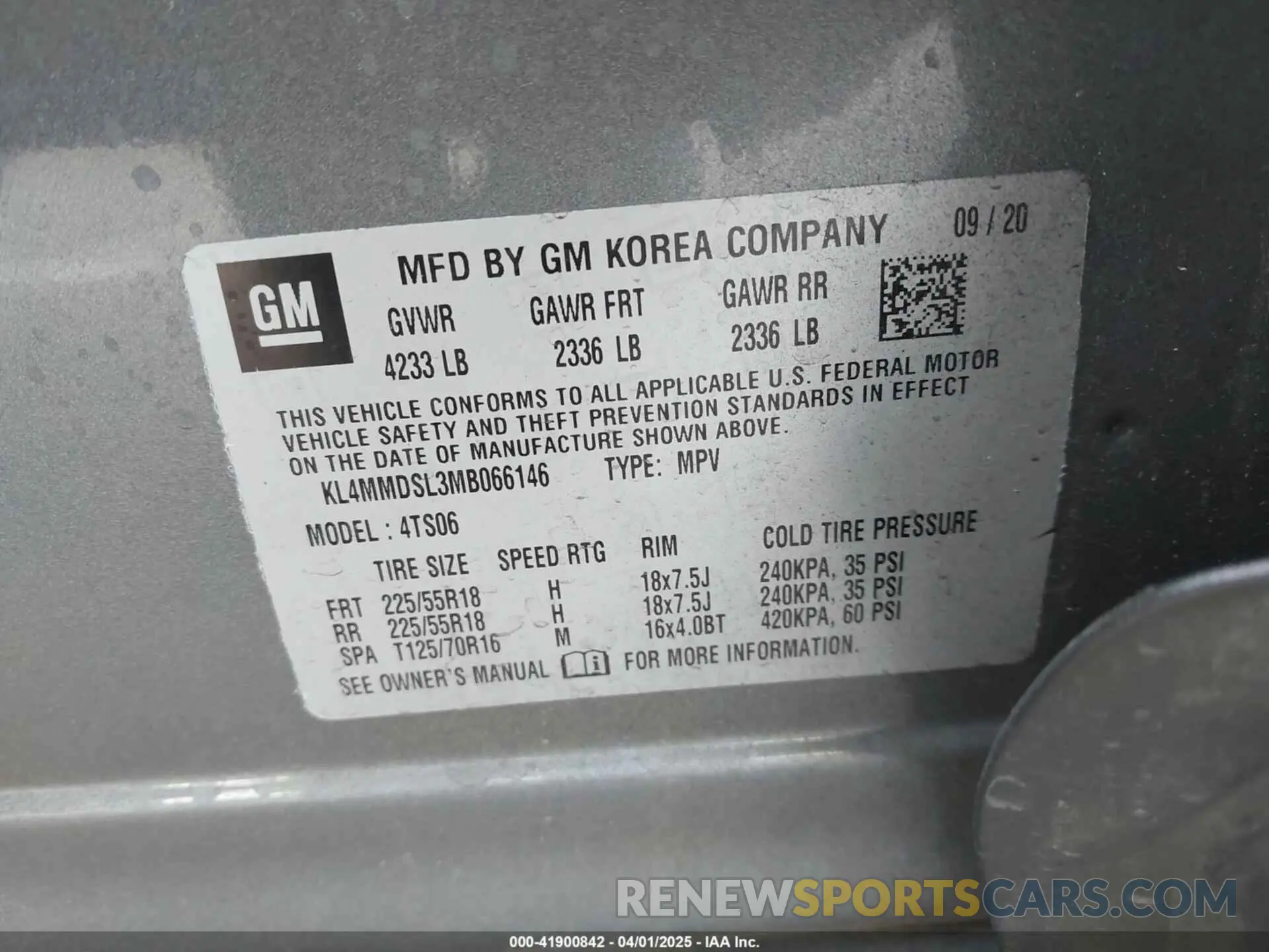 9 fotografías del automóvil dañado KL4MMDSL3MB066146 BUICK ENCORE GX 2021