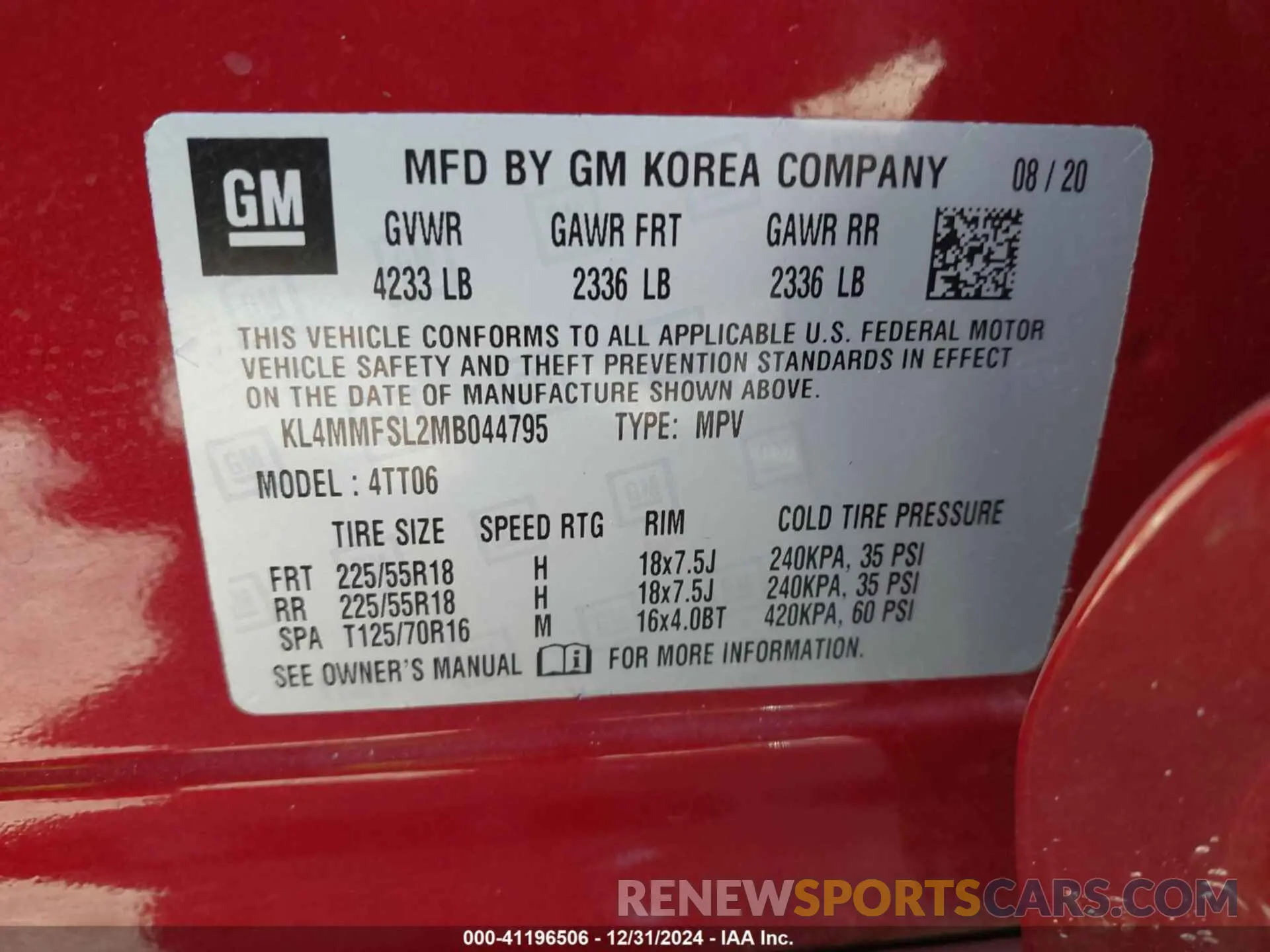 9 fotografías del automóvil dañado KL4MMFSL2MB044795 BUICK ENCORE GX 2021