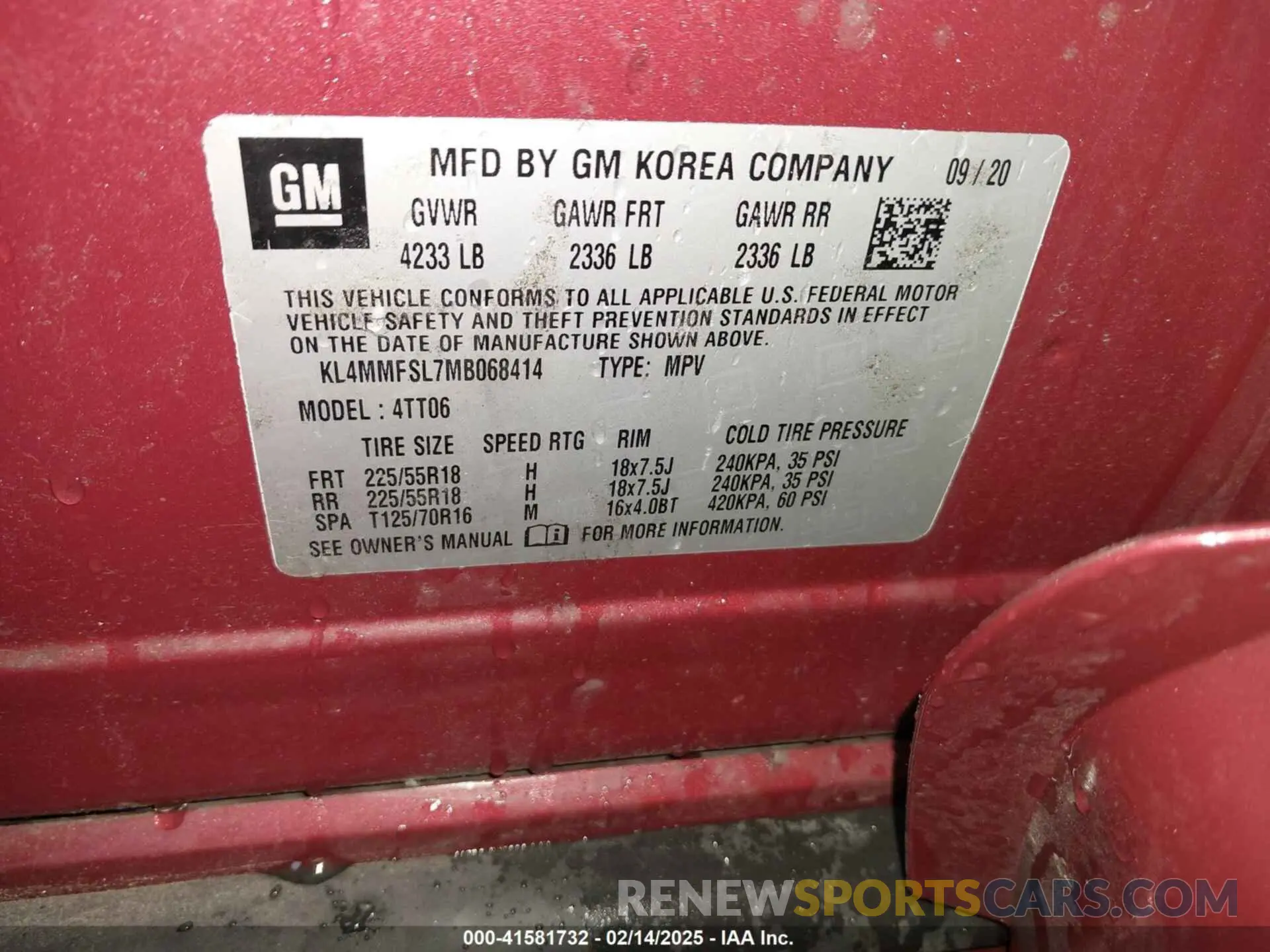 9 fotografías del automóvil dañado KL4MMFSL7MB068414 BUICK ENCORE GX 2021