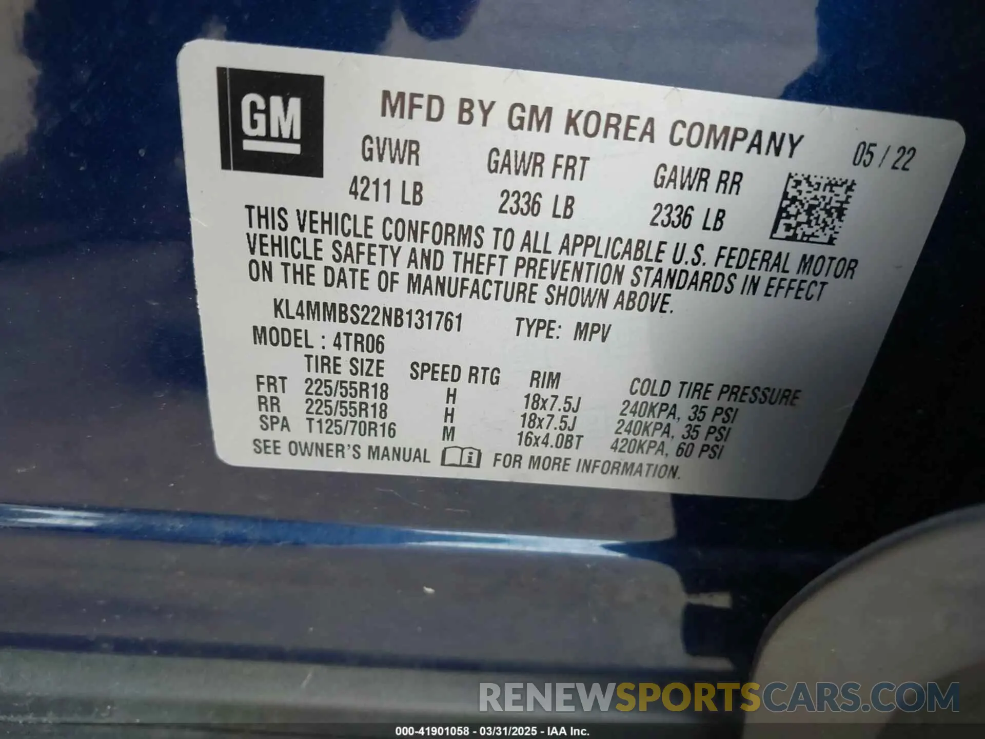9 fotografías del automóvil dañado KL4MMBS22NB131761 BUICK ENCORE GX 2022
