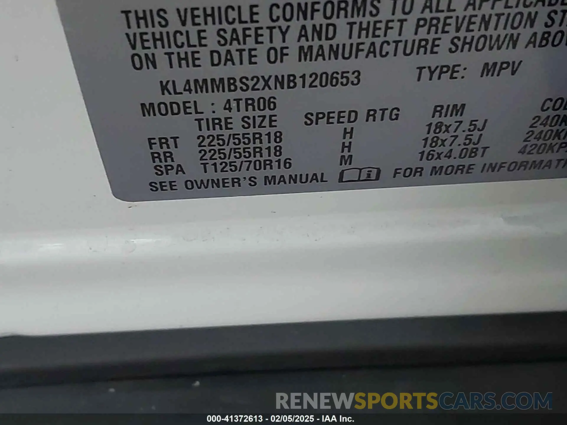 9 fotografías del automóvil dañado KL4MMBS2XNB120653 BUICK ENCORE GX 2022