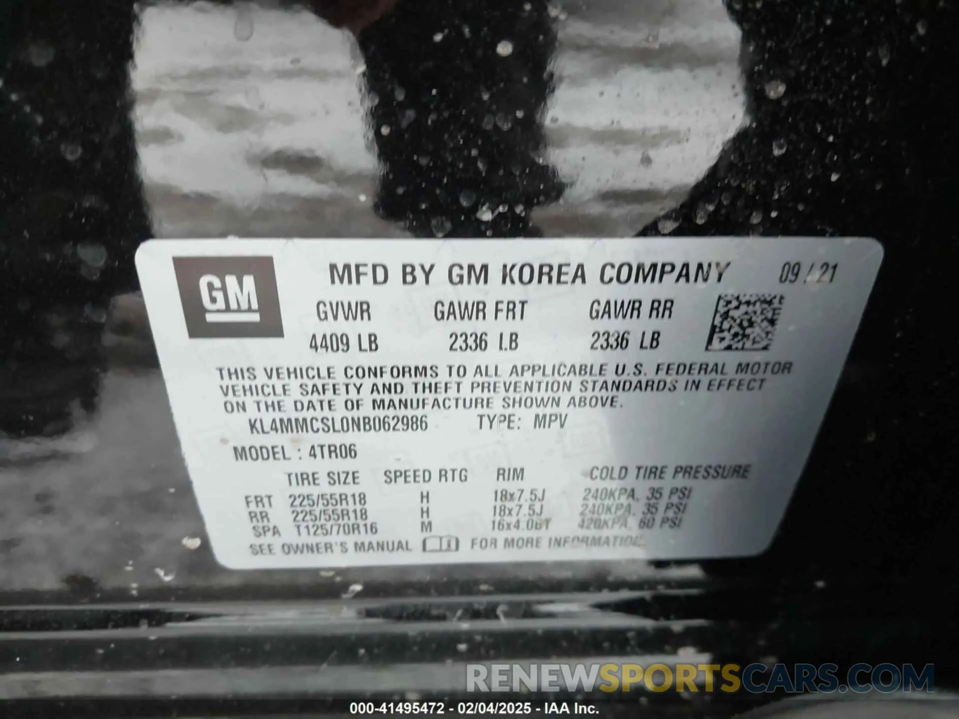 9 fotografías del automóvil dañado KL4MMCSL0NB062986 BUICK ENCORE GX 2022