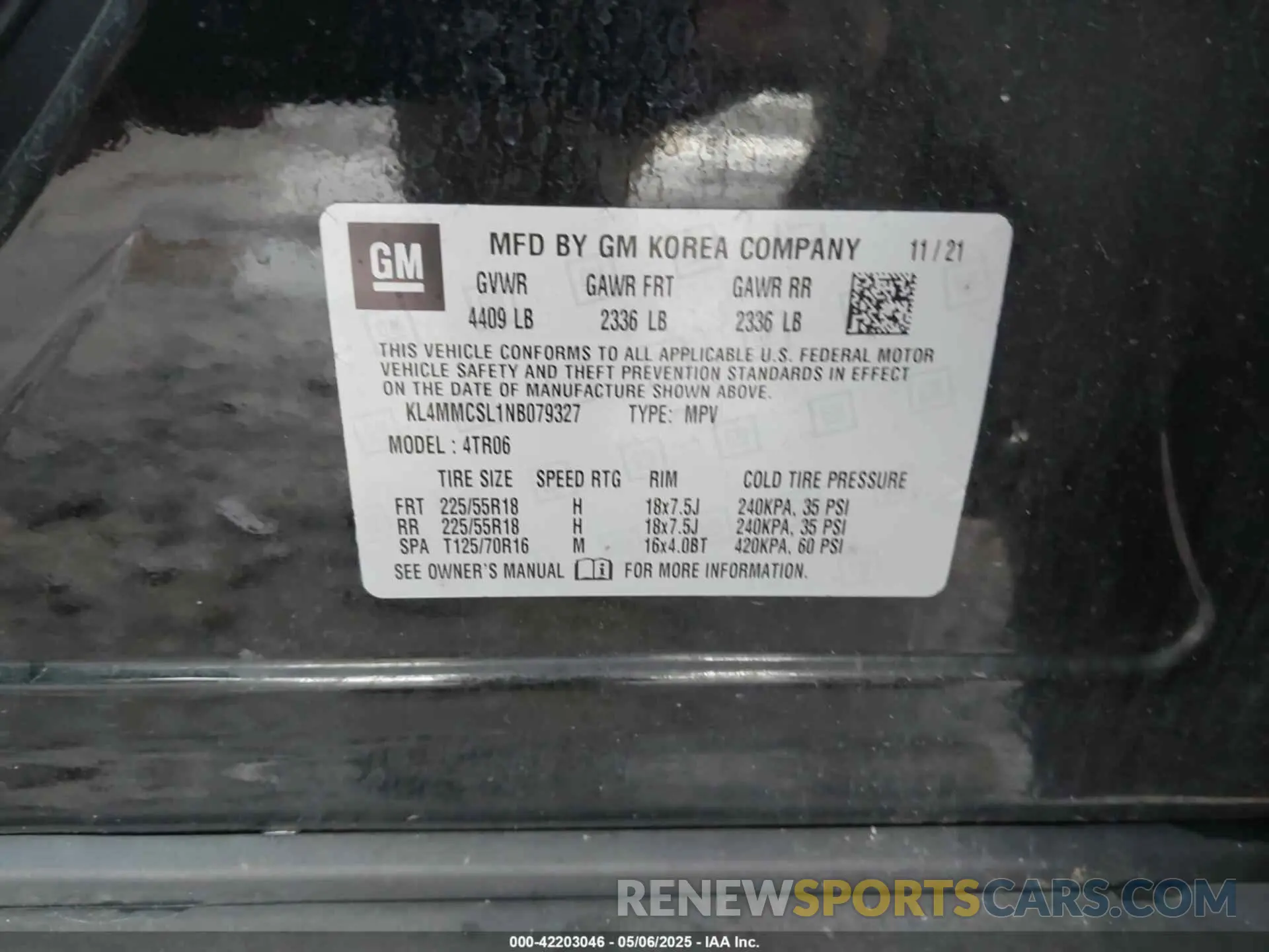 9 fotografías del automóvil dañado KL4MMCSL1NB079327 BUICK ENCORE GX 2022