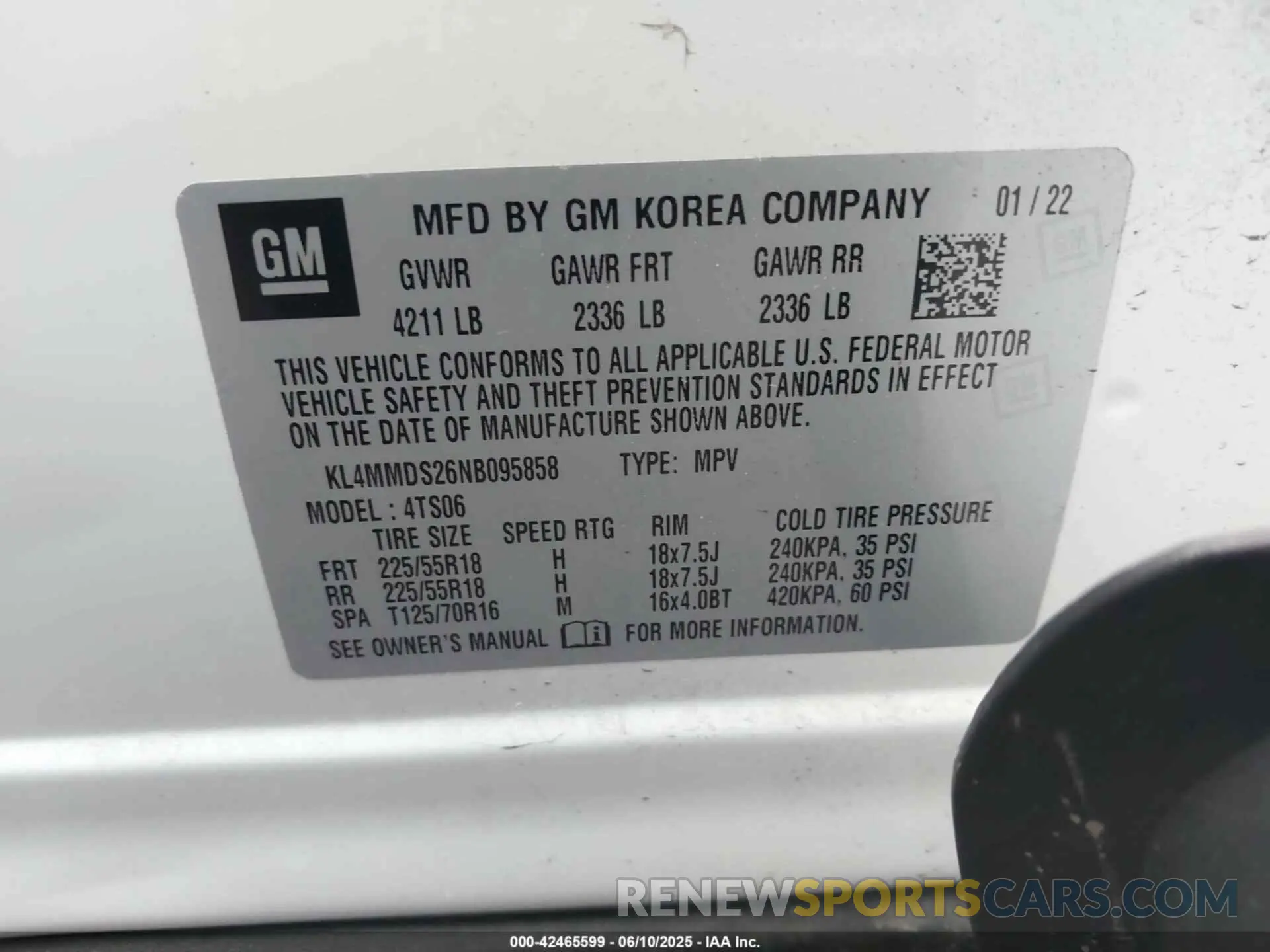 9 fotografías del automóvil dañado KL4MMDS26NB095858 BUICK ENCORE GX 2022