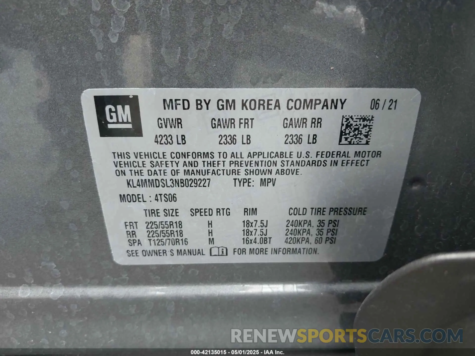 9 fotografías del automóvil dañado KL4MMDSL3NB029227 BUICK ENCORE GX 2022