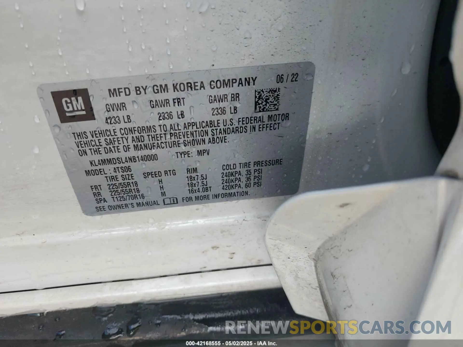 9 fotografías del automóvil dañado KL4MMDSL4NB140000 BUICK ENCORE GX 2022