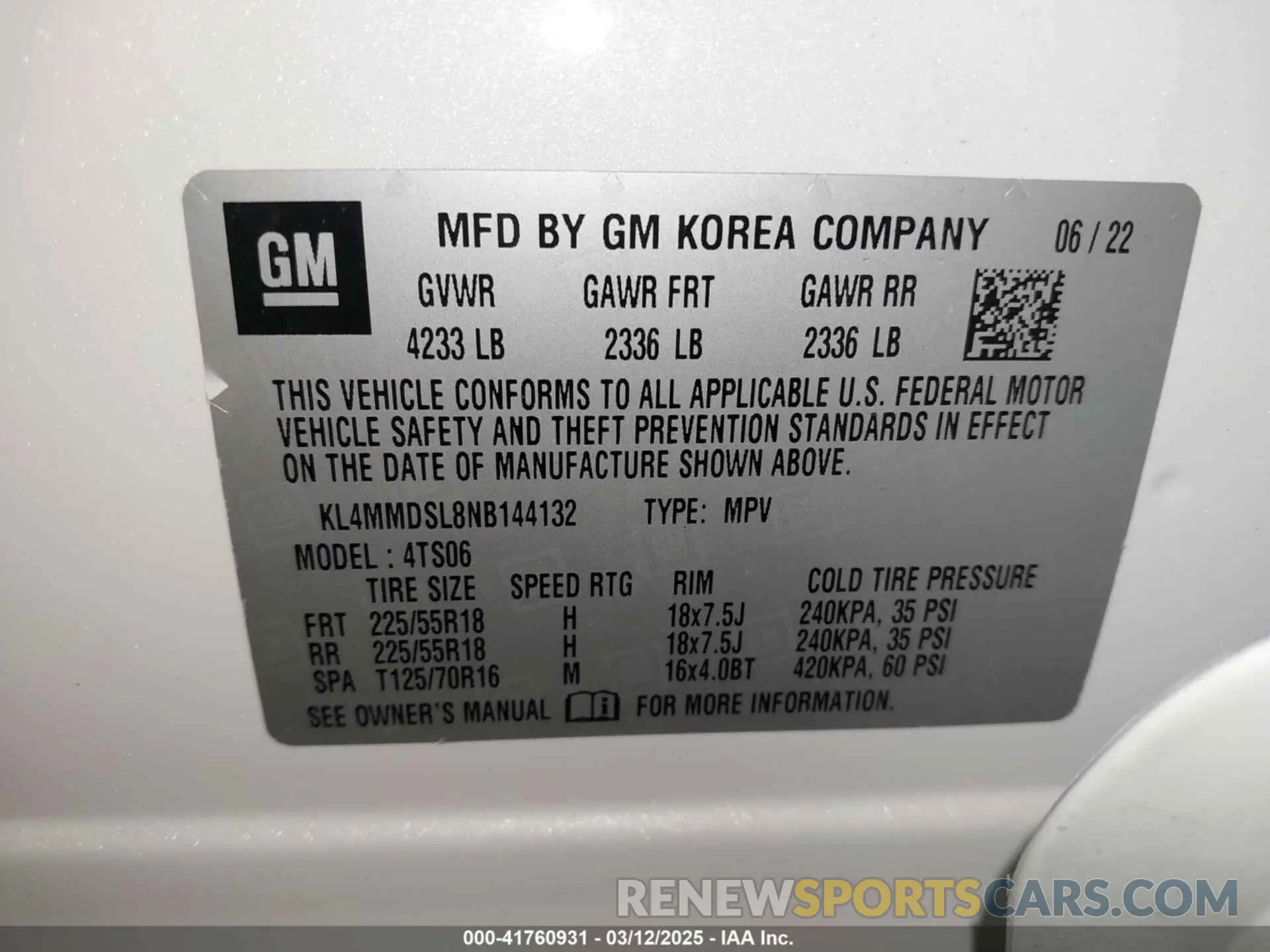 9 fotografías del automóvil dañado KL4MMDSL8NB144132 BUICK ENCORE GX 2022