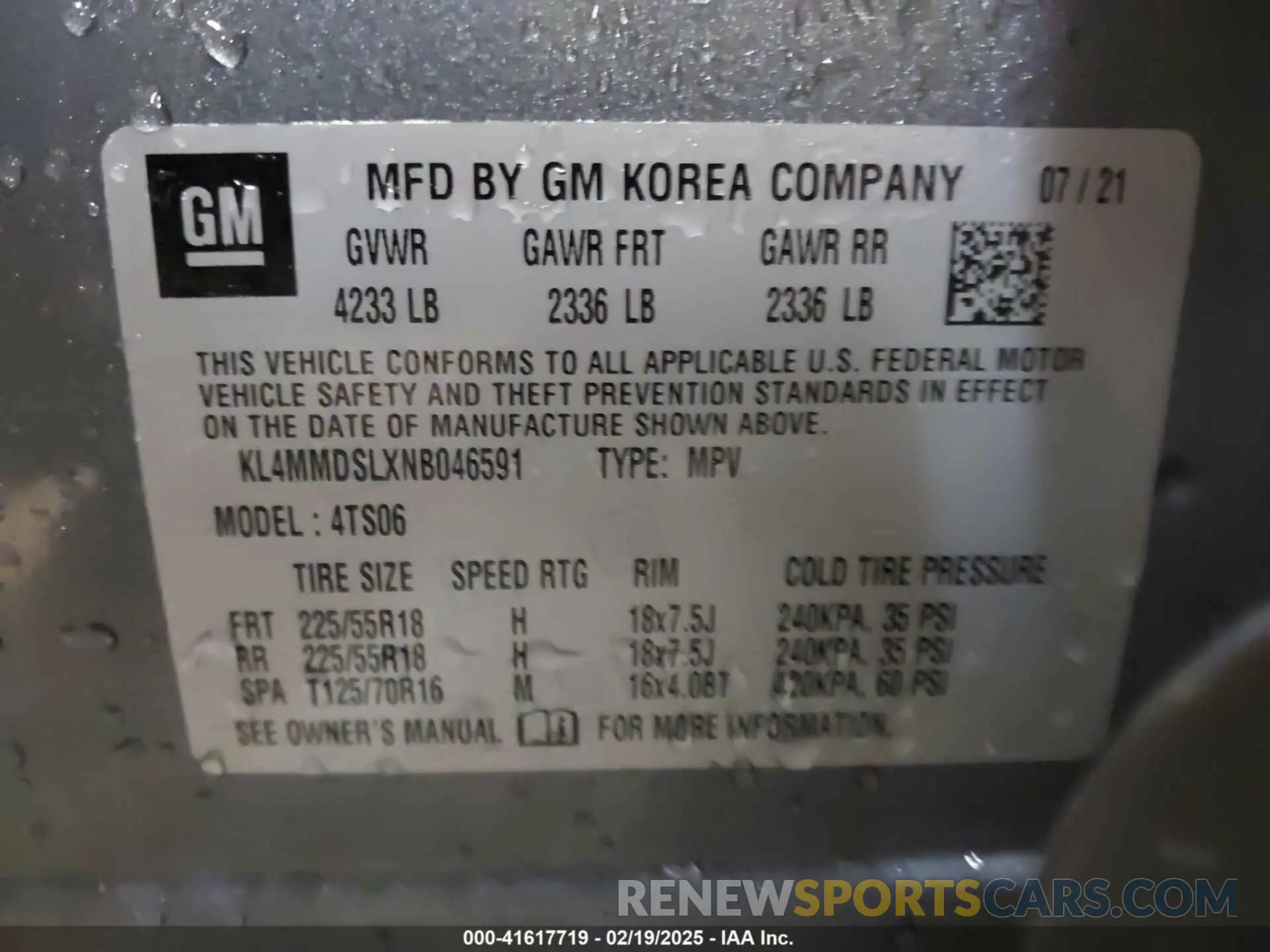 9 fotografías del automóvil dañado KL4MMDSLXNB046591 BUICK ENCORE GX 2022