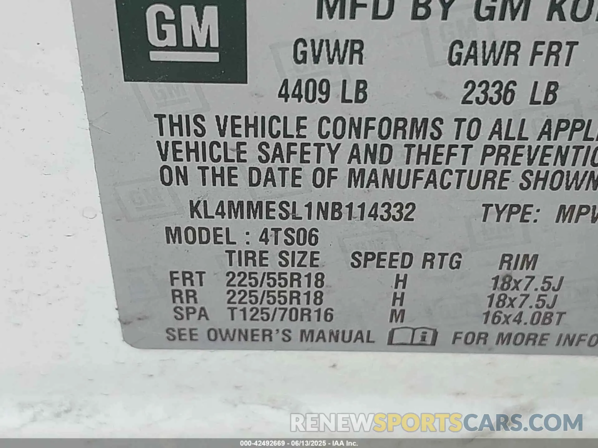 9 fotografías del automóvil dañado KL4MMESL1NB114332 BUICK ENCORE GX 2022