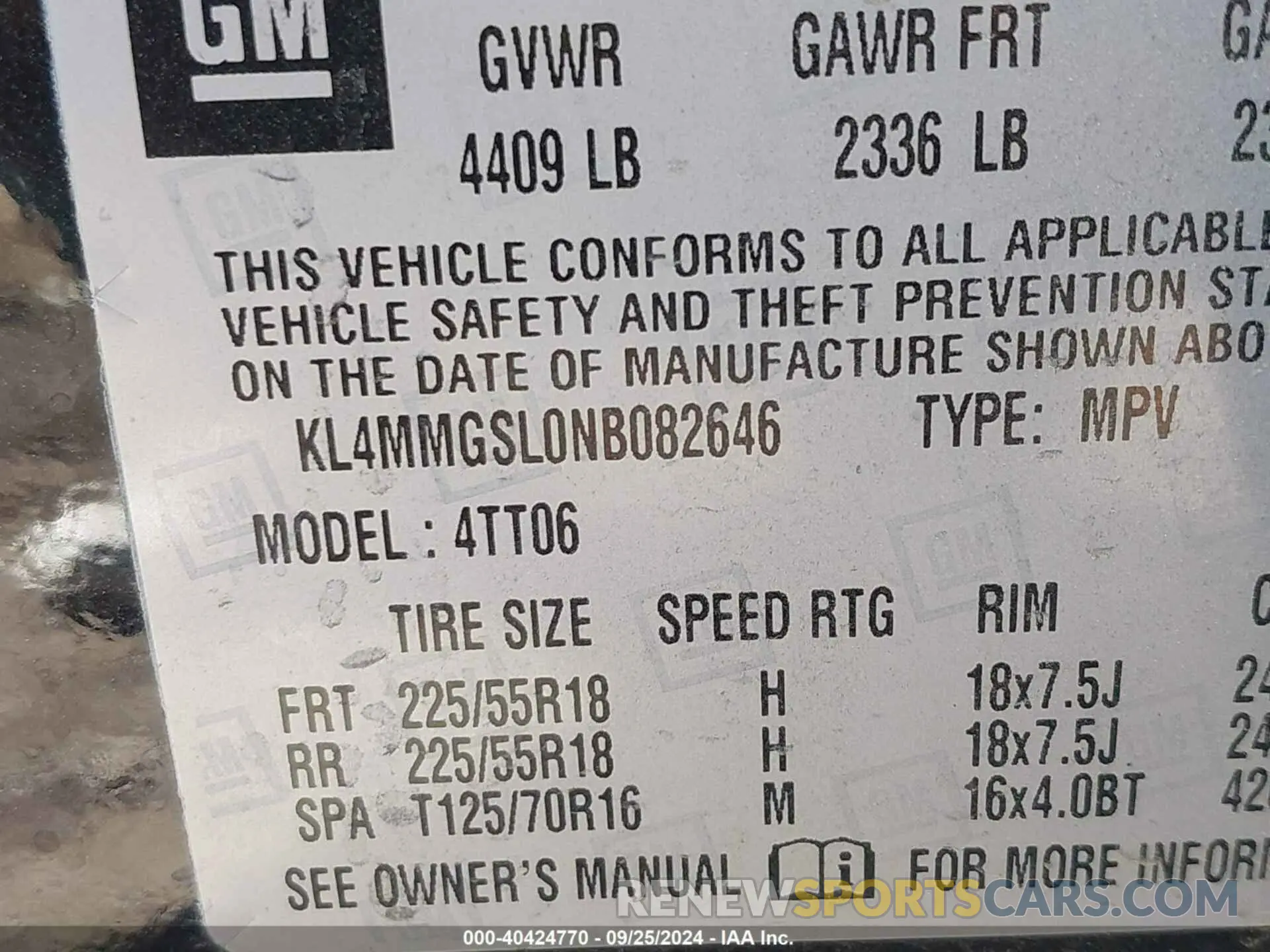 9 fotografías del automóvil dañado KL4MMGSL0NB082646 BUICK ENCORE GX 2022