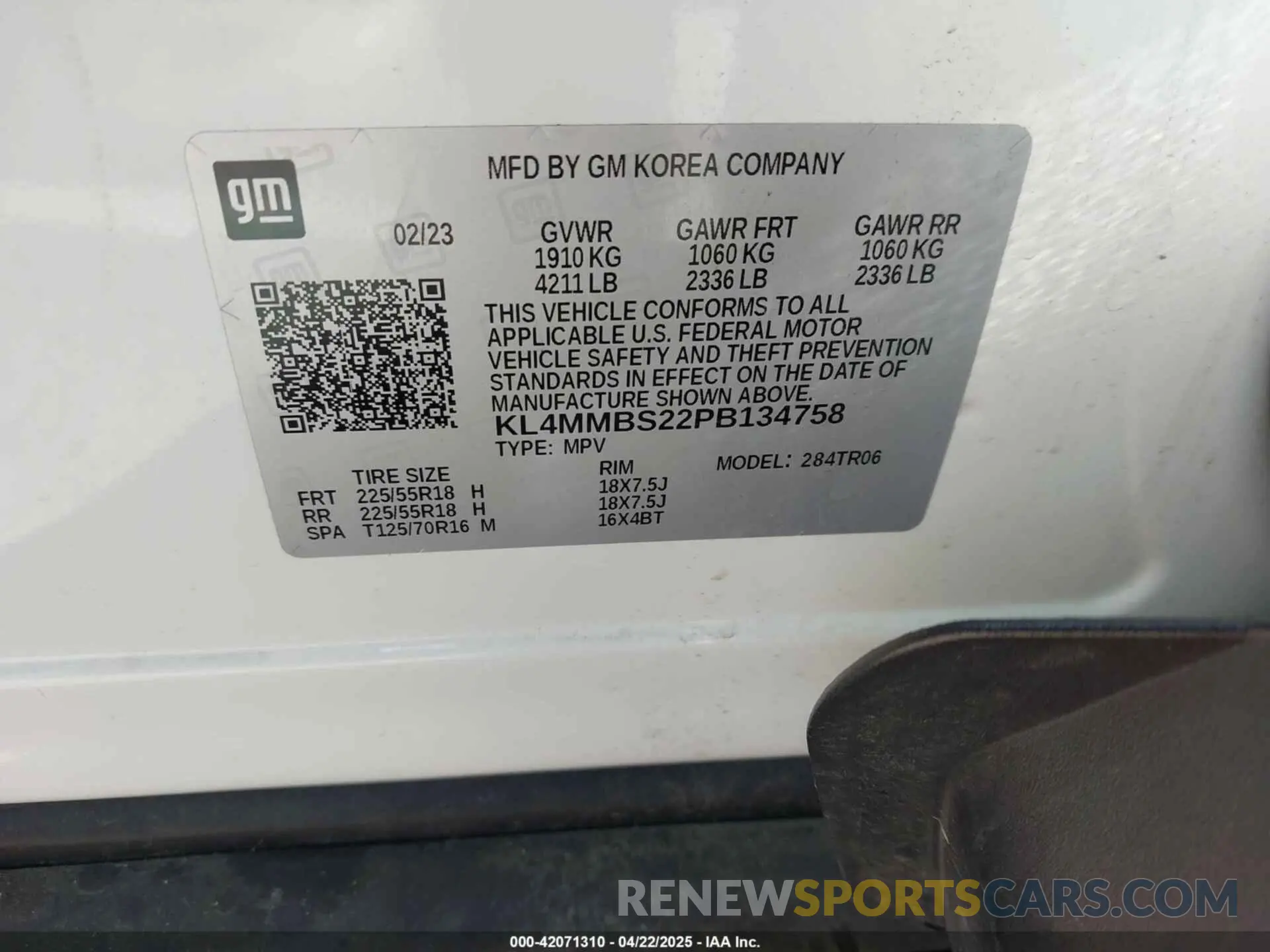 9 fotografías del automóvil dañado KL4MMBS22PB134758 BUICK ENCORE GX 2023