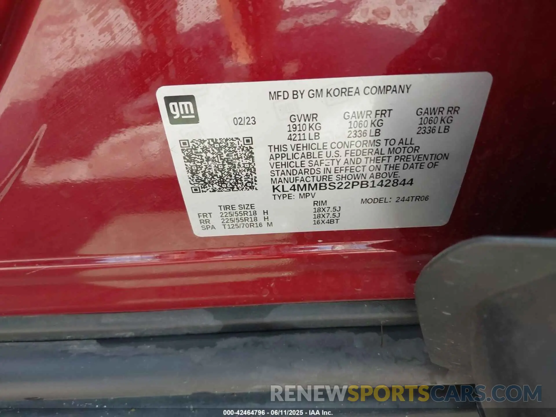 9 fotografías del automóvil dañado KL4MMBS22PB142844 BUICK ENCORE GX 2023