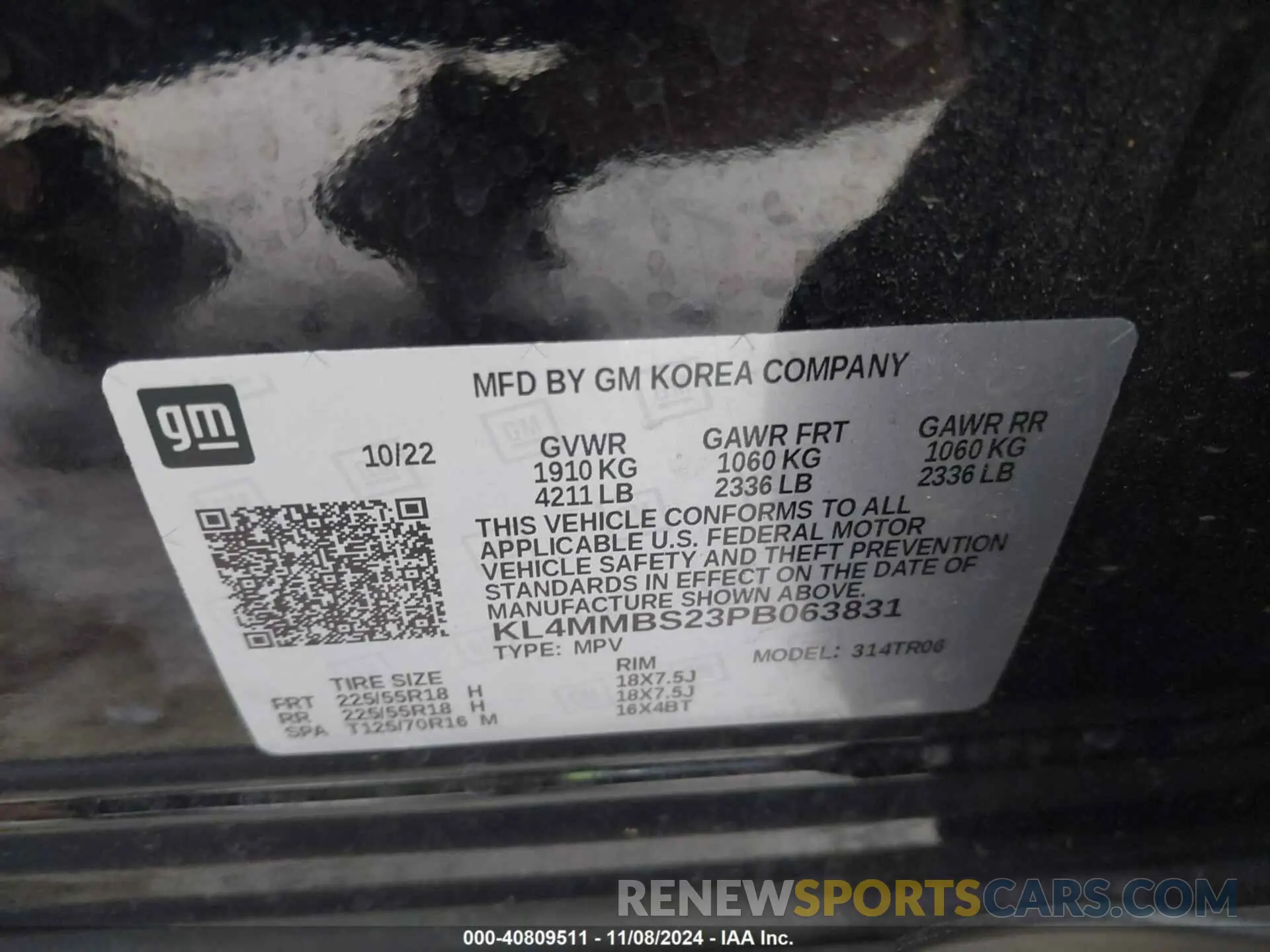 9 fotografías del automóvil dañado KL4MMBS23PB063831 BUICK ENCORE GX 2023