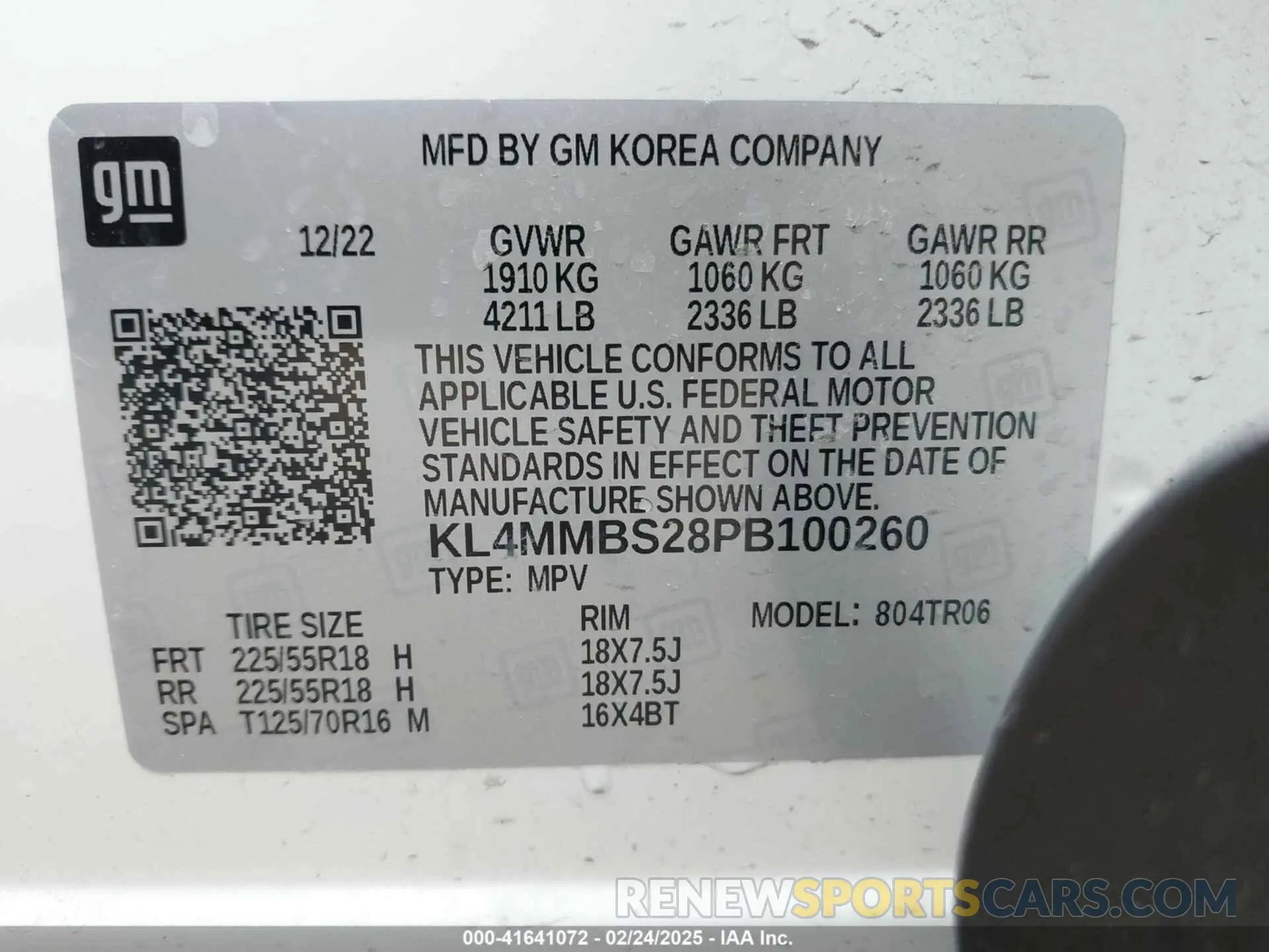 9 fotografías del automóvil dañado KL4MMBS28PB100260 BUICK ENCORE GX 2023