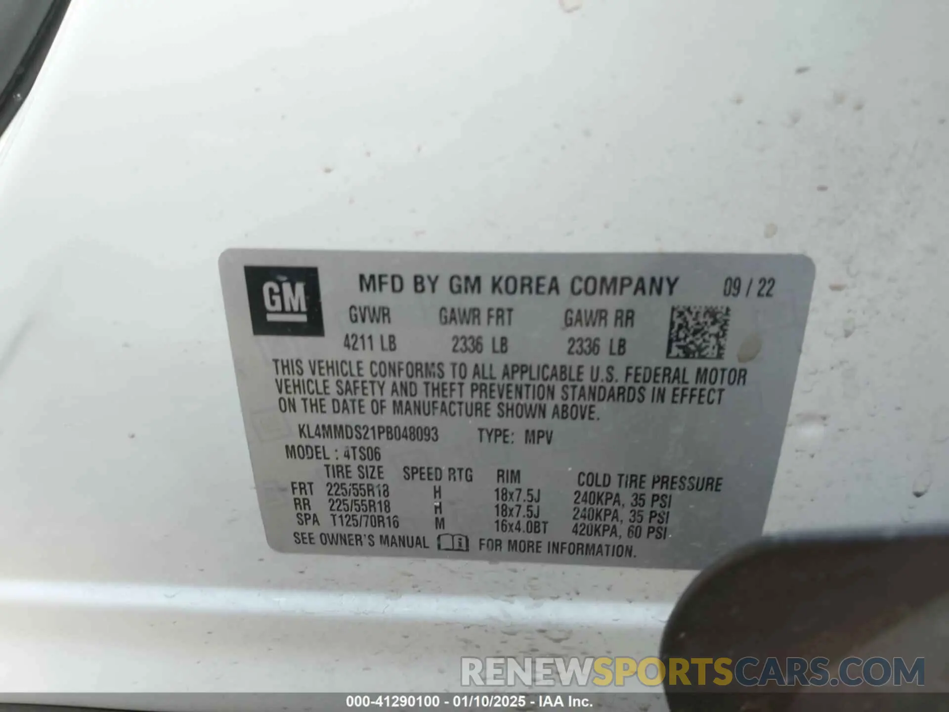 9 fotografías del automóvil dañado KL4MMDS21PB048093 BUICK ENCORE GX 2023