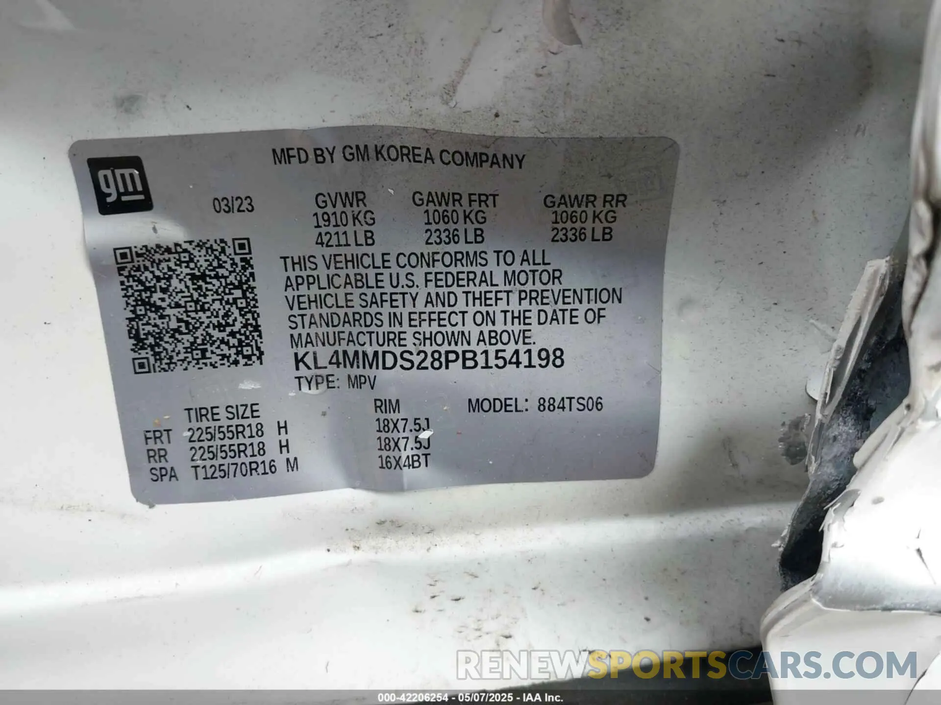 9 fotografías del automóvil dañado KL4MMDS28PB154198 BUICK ENCORE GX 2023