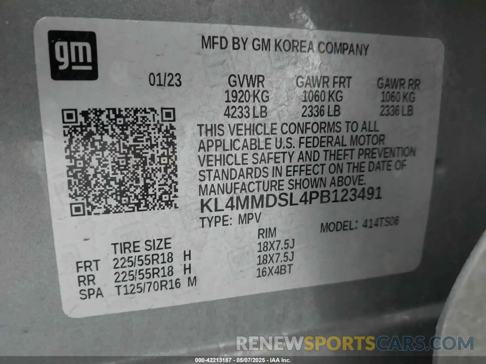 9 fotografías del automóvil dañado KL4MMDSL4PB123491 BUICK ENCORE GX 2023