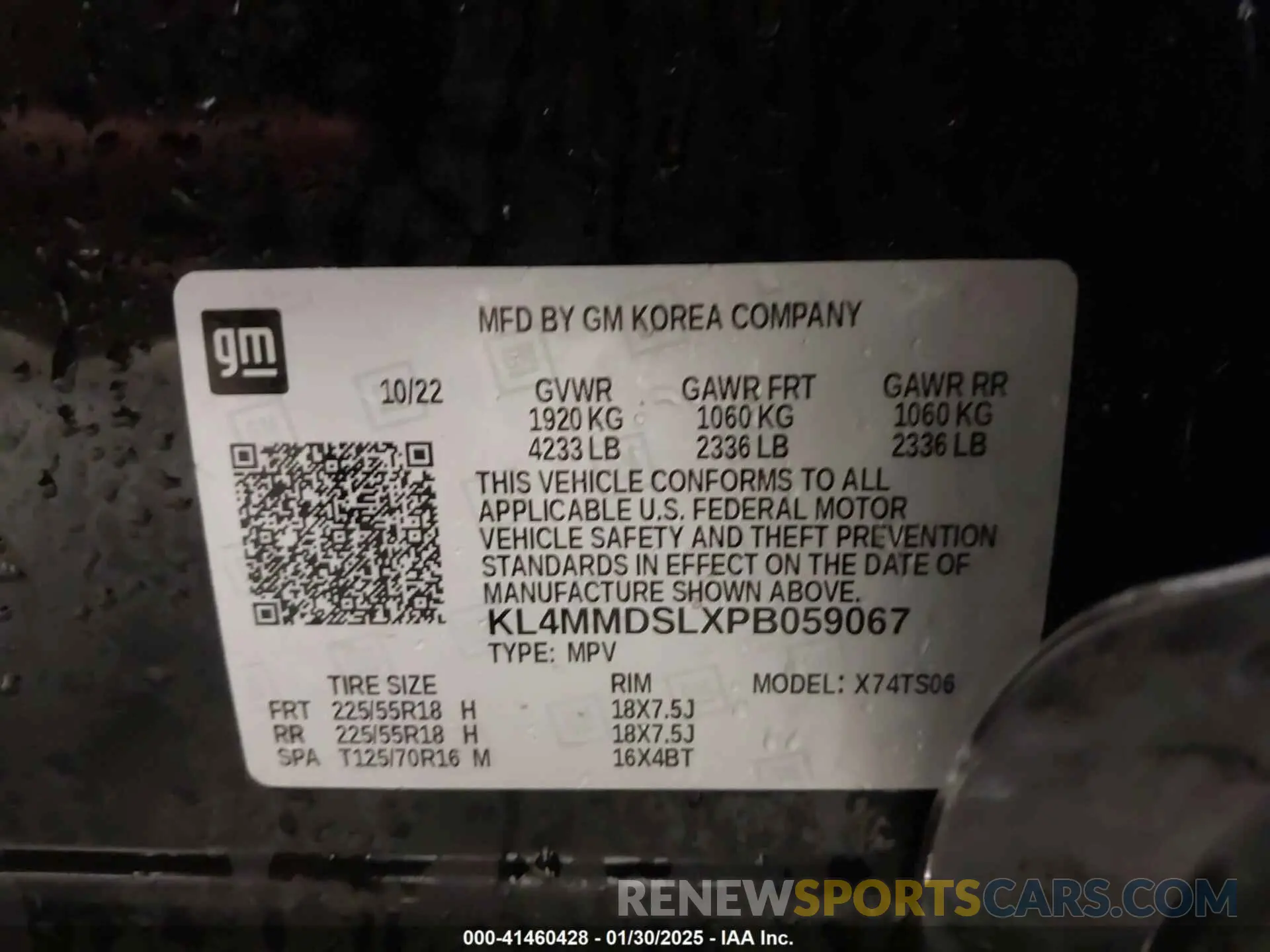 9 fotografías del automóvil dañado KL4MMDSLXPB059067 BUICK ENCORE GX 2023