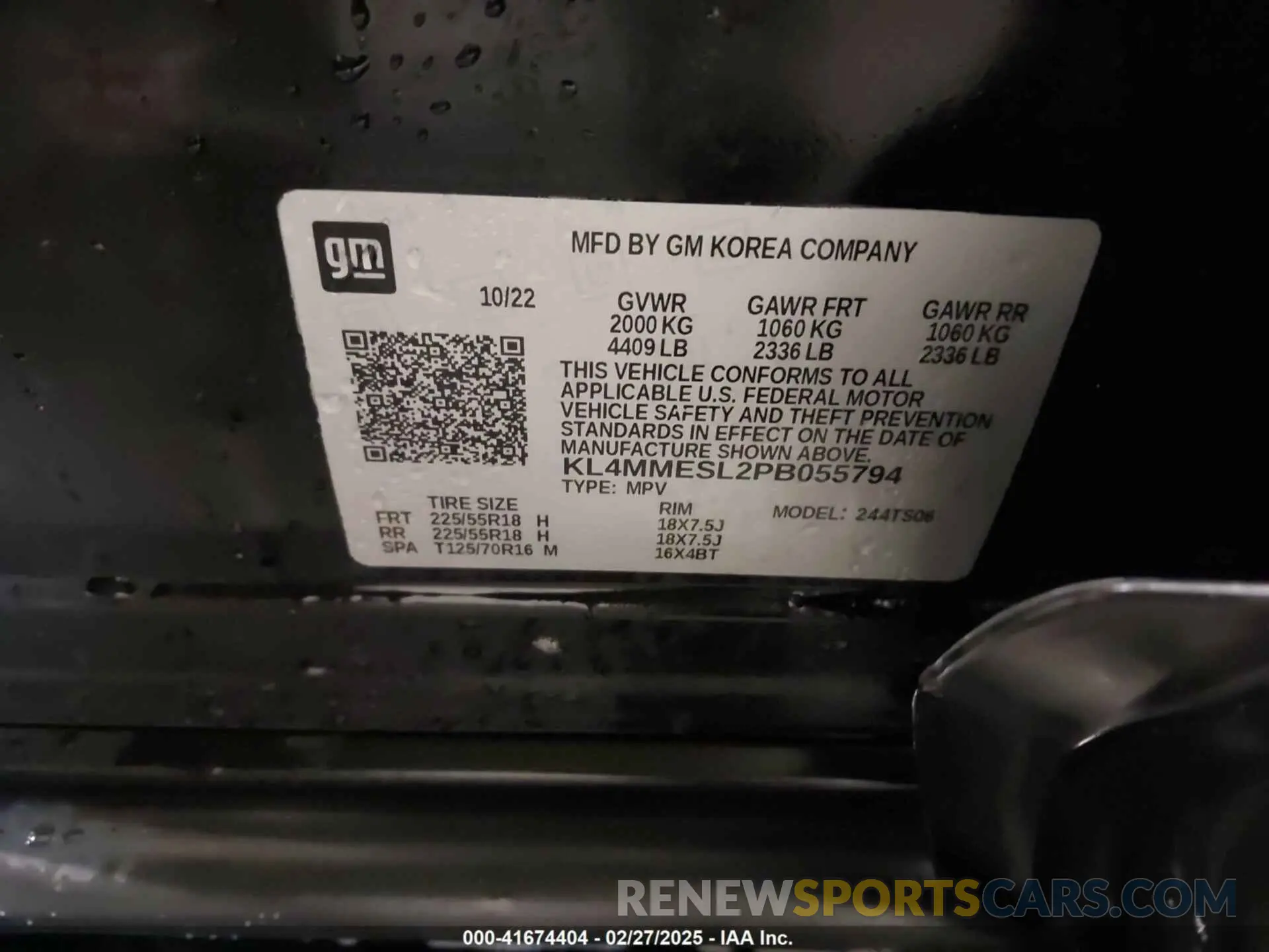 9 fotografías del automóvil dañado KL4MMESL2PB055794 BUICK ENCORE GX 2023