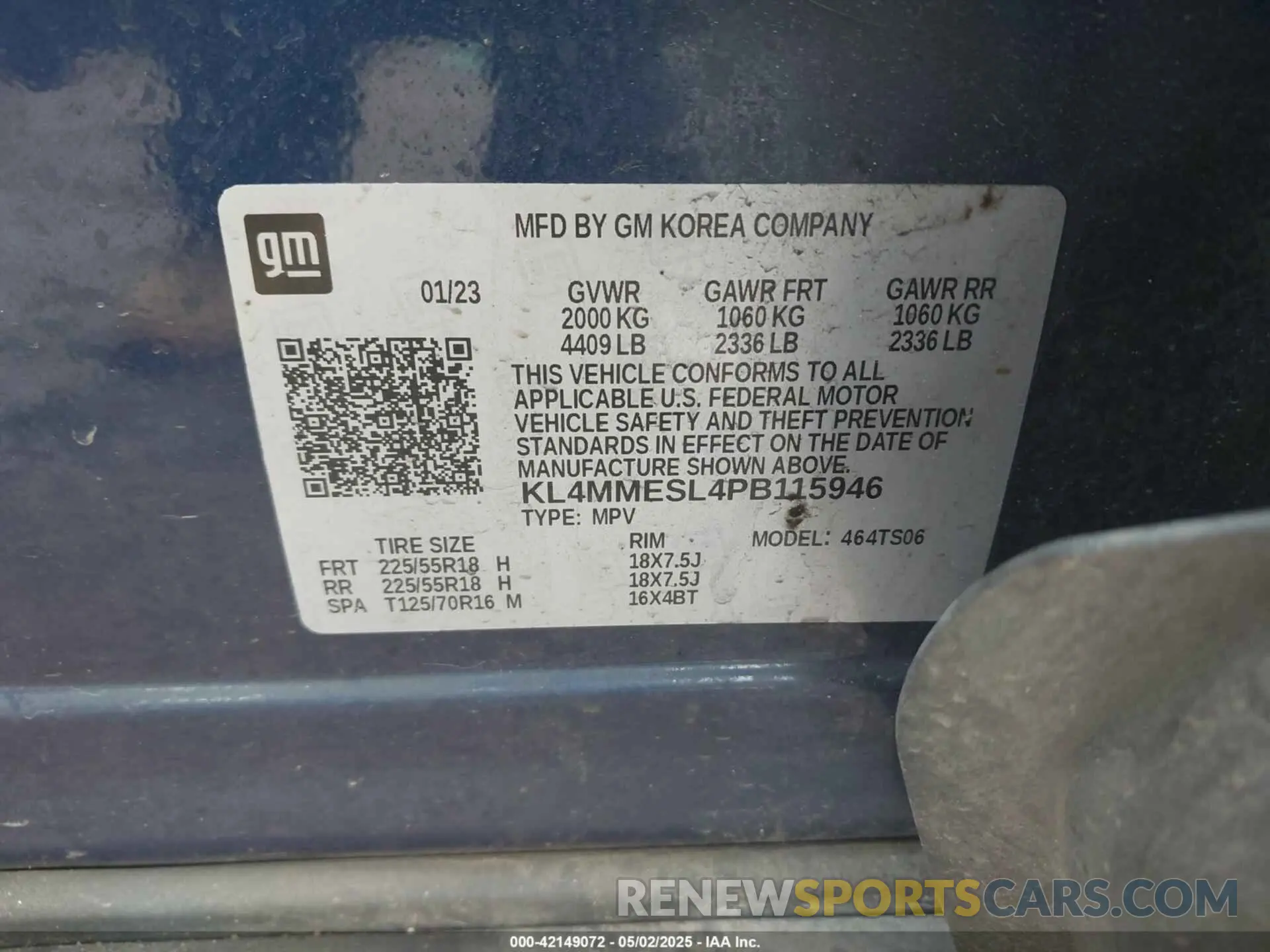 9 fotografías del automóvil dañado KL4MMESL4PB115946 BUICK ENCORE GX 2023