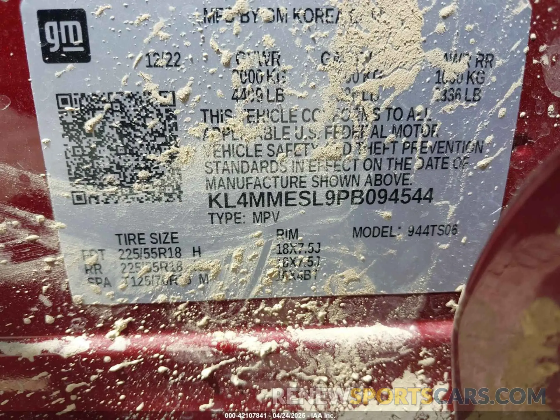 9 fotografías del automóvil dañado KL4MMESL9PB094544 BUICK ENCORE GX 2023