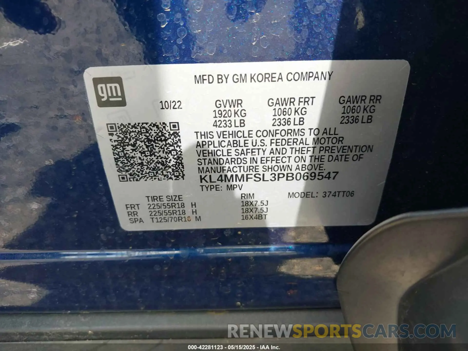 9 fotografías del automóvil dañado KL4MMFSL3PB069547 BUICK ENCORE GX 2023