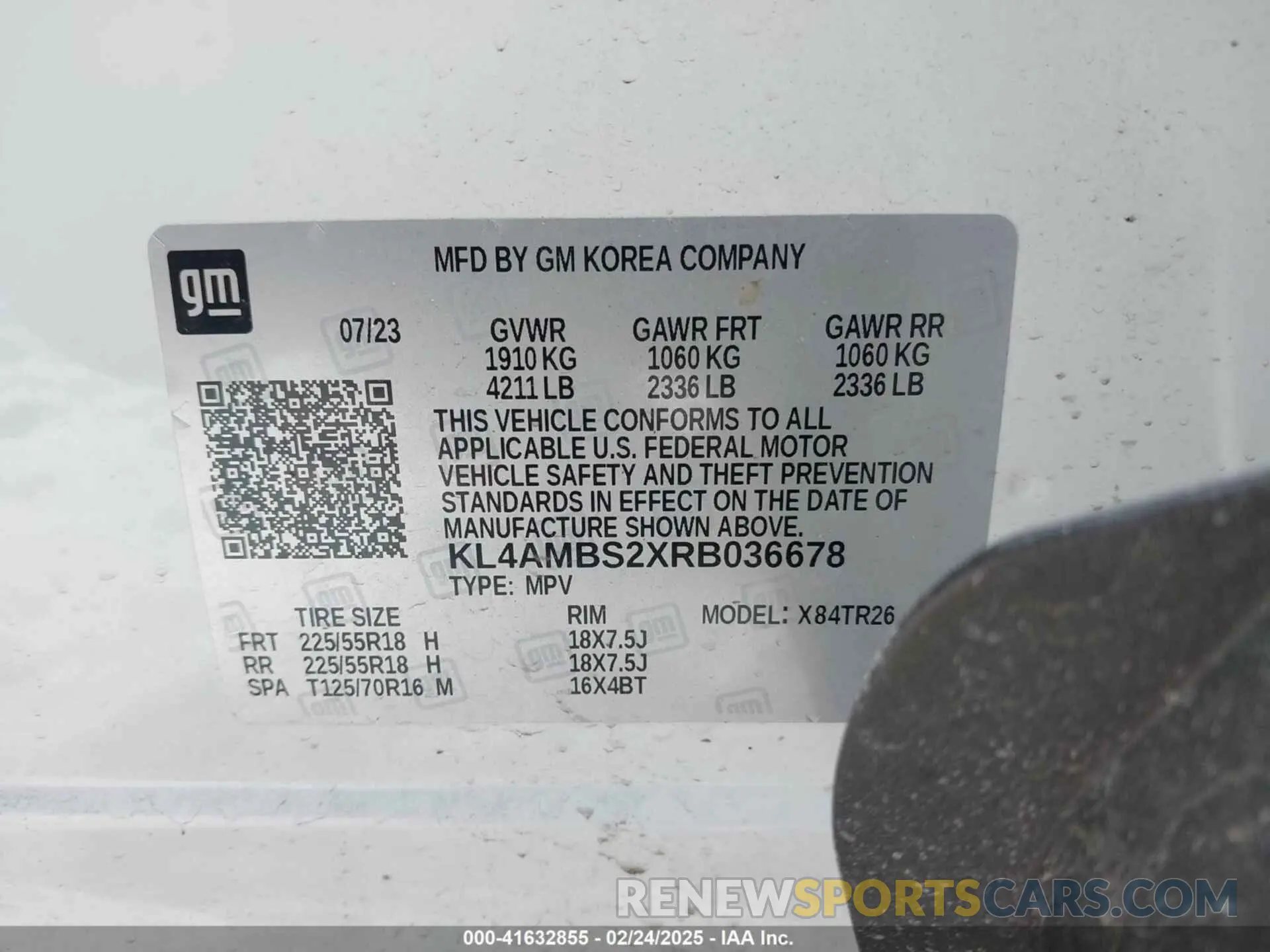 9 fotografías del automóvil dañado KL4AMBS2XRB036678 BUICK ENCORE GX 2024