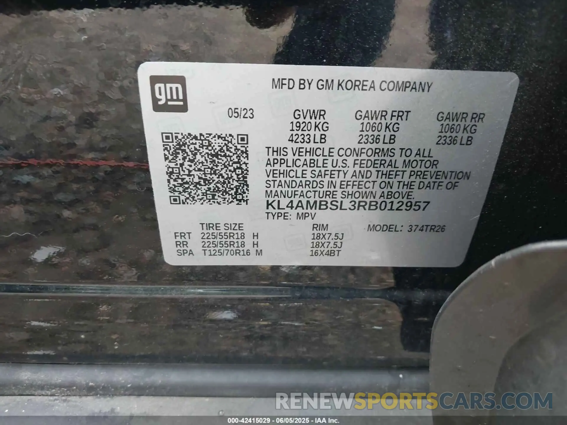 9 fotografías del automóvil dañado KL4AMBSL3RB012957 BUICK ENCORE GX 2024