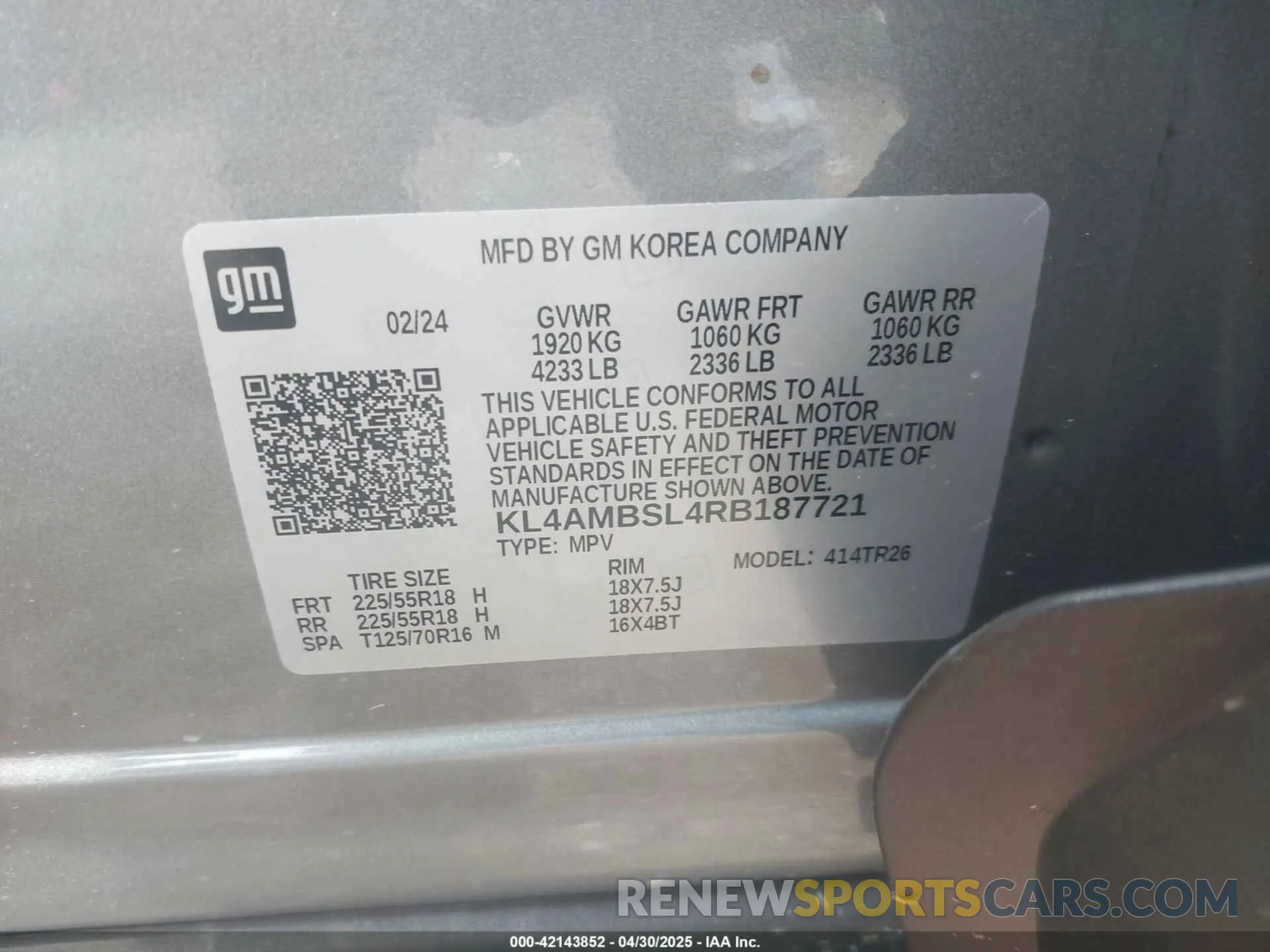 9 fotografías del automóvil dañado KL4AMBSL4RB187721 BUICK ENCORE GX 2024