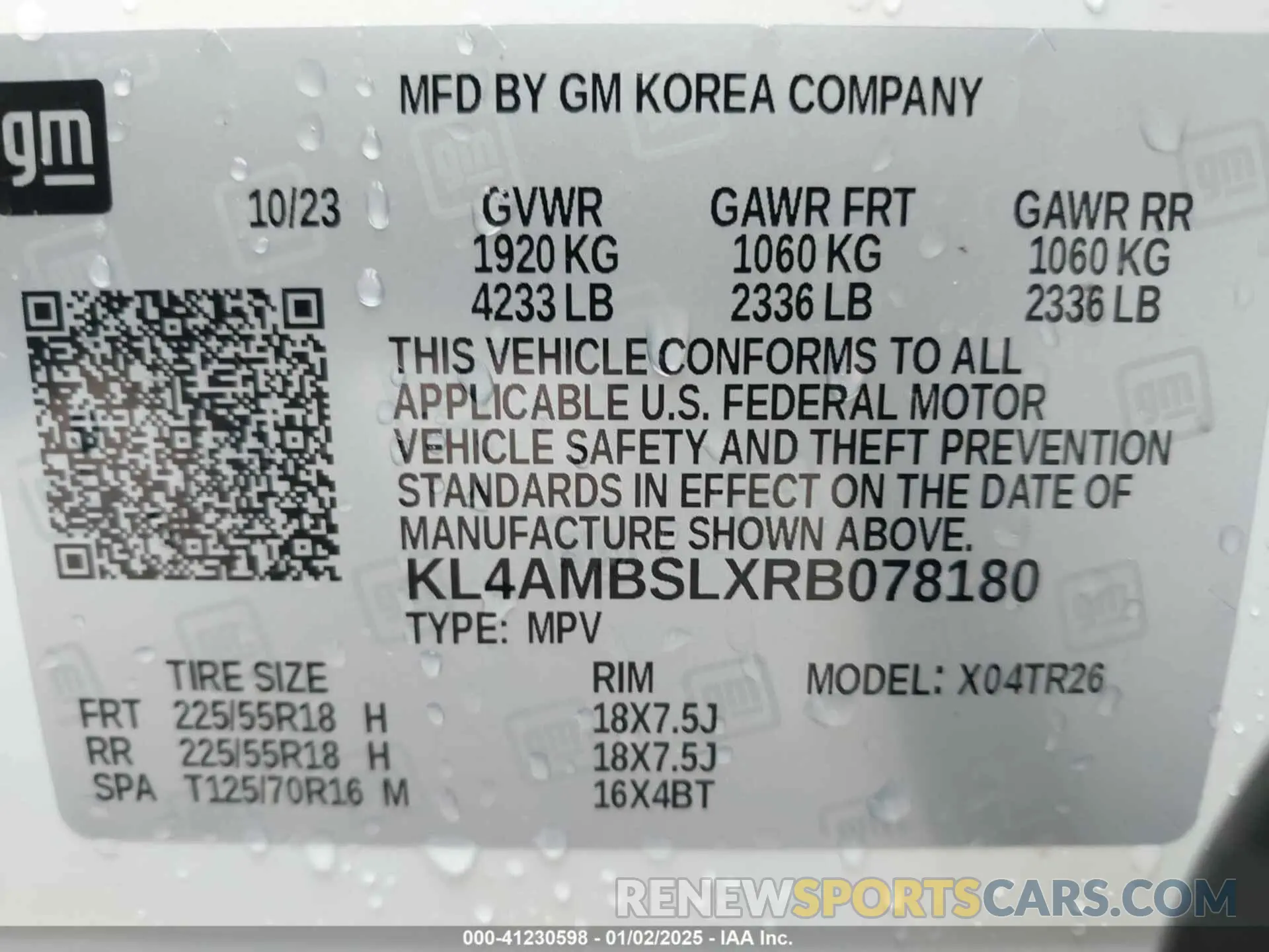 9 fotografías del automóvil dañado KL4AMBSLXRB078180 BUICK ENCORE GX 2024