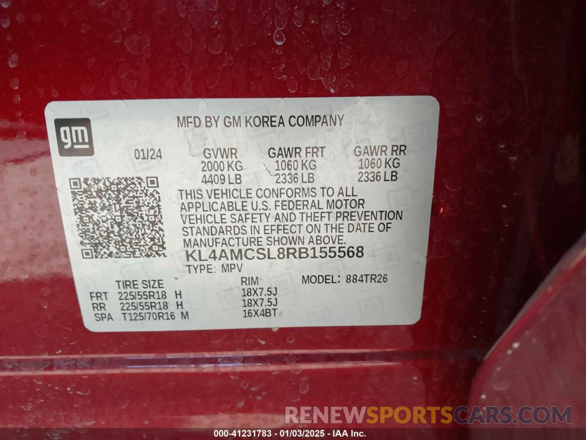 9 fotografías del automóvil dañado KL4AMCSL8RB155568 BUICK ENCORE GX 2024