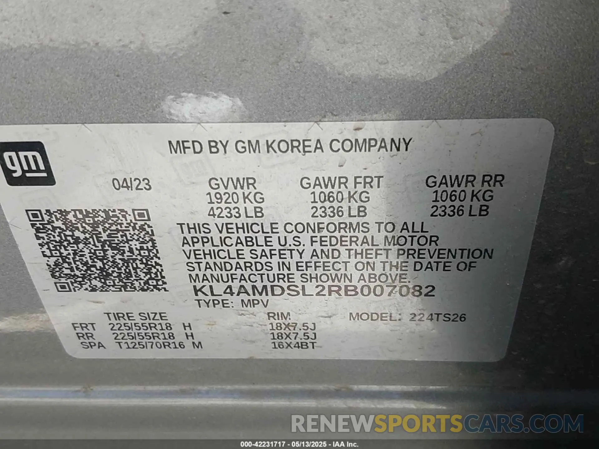 9 fotografías del automóvil dañado KL4AMDSL2RB007082 BUICK ENCORE GX 2024