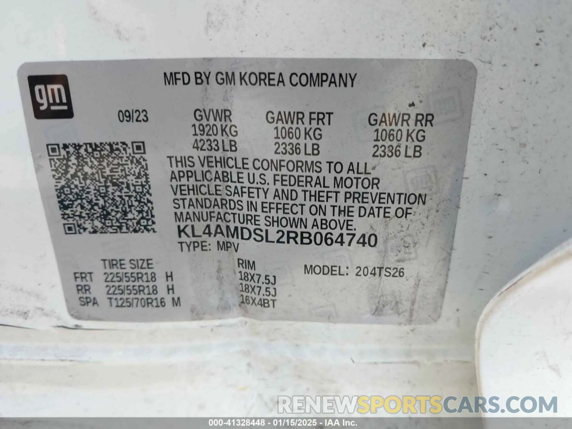 9 fotografías del automóvil dañado KL4AMDSL2RB064740 BUICK ENCORE GX 2024