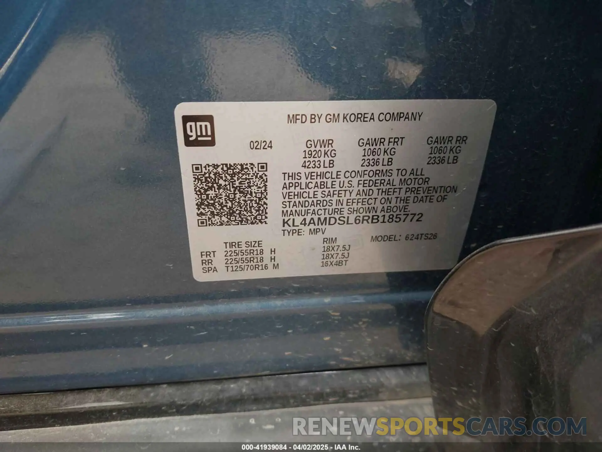 9 fotografías del automóvil dañado KL4AMDSL6RB185772 BUICK ENCORE GX 2024