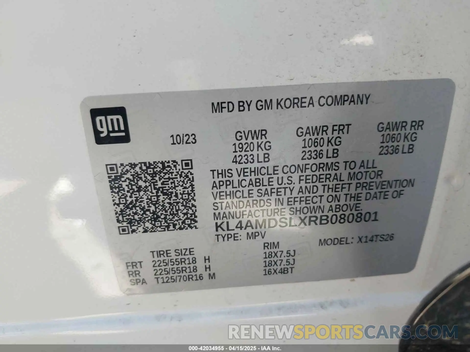 9 fotografías del automóvil dañado KL4AMDSLXRB080801 BUICK ENCORE GX 2024