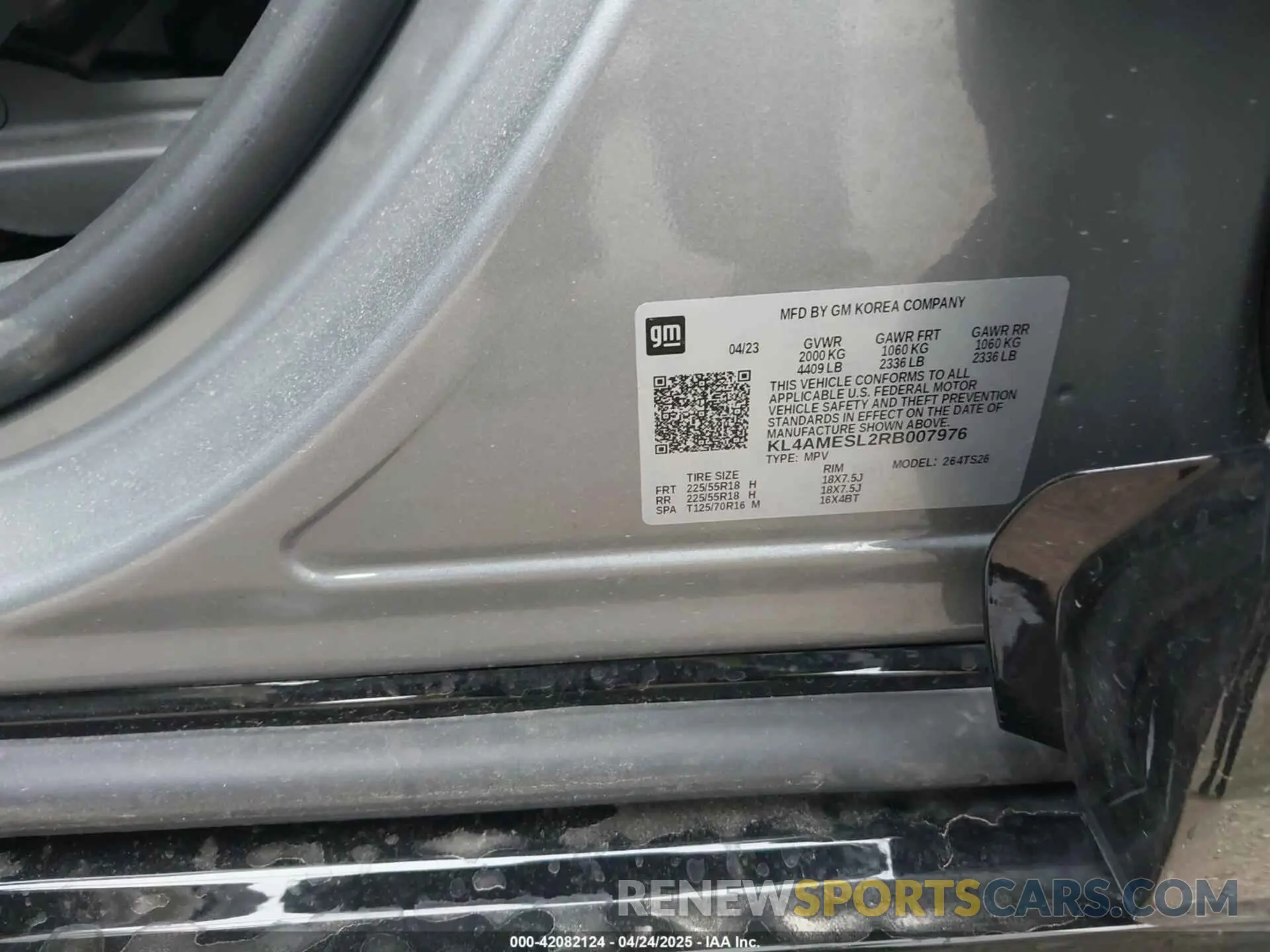 9 fotografías del automóvil dañado KL4AMESL2RB007976 BUICK ENCORE GX 2024