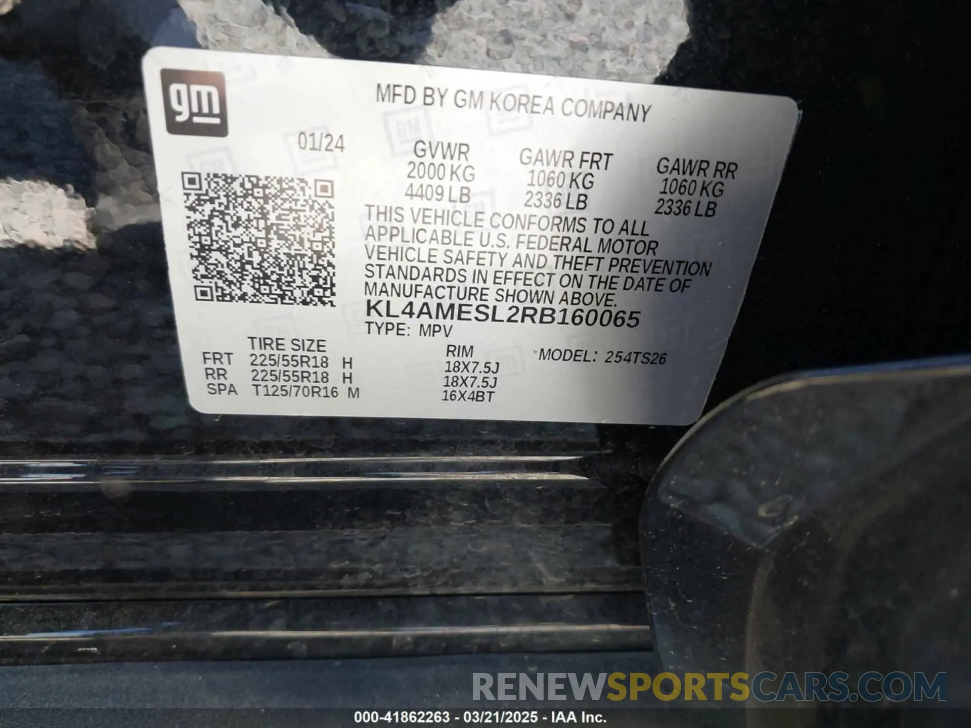9 fotografías del automóvil dañado KL4AMESL2RB160065 BUICK ENCORE GX 2024