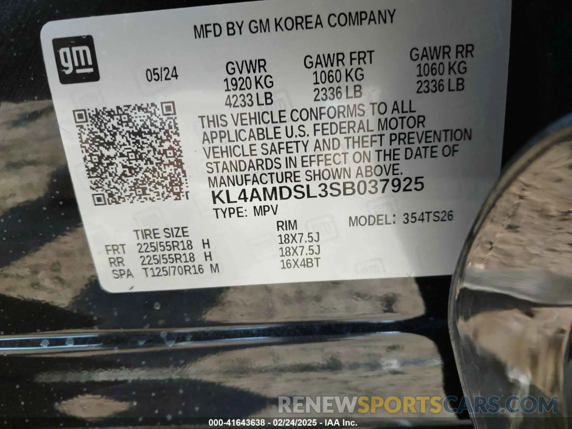 9 fotografías del automóvil dañado KL4AMDSL3SB037925 BUICK ENCORE GX 2025