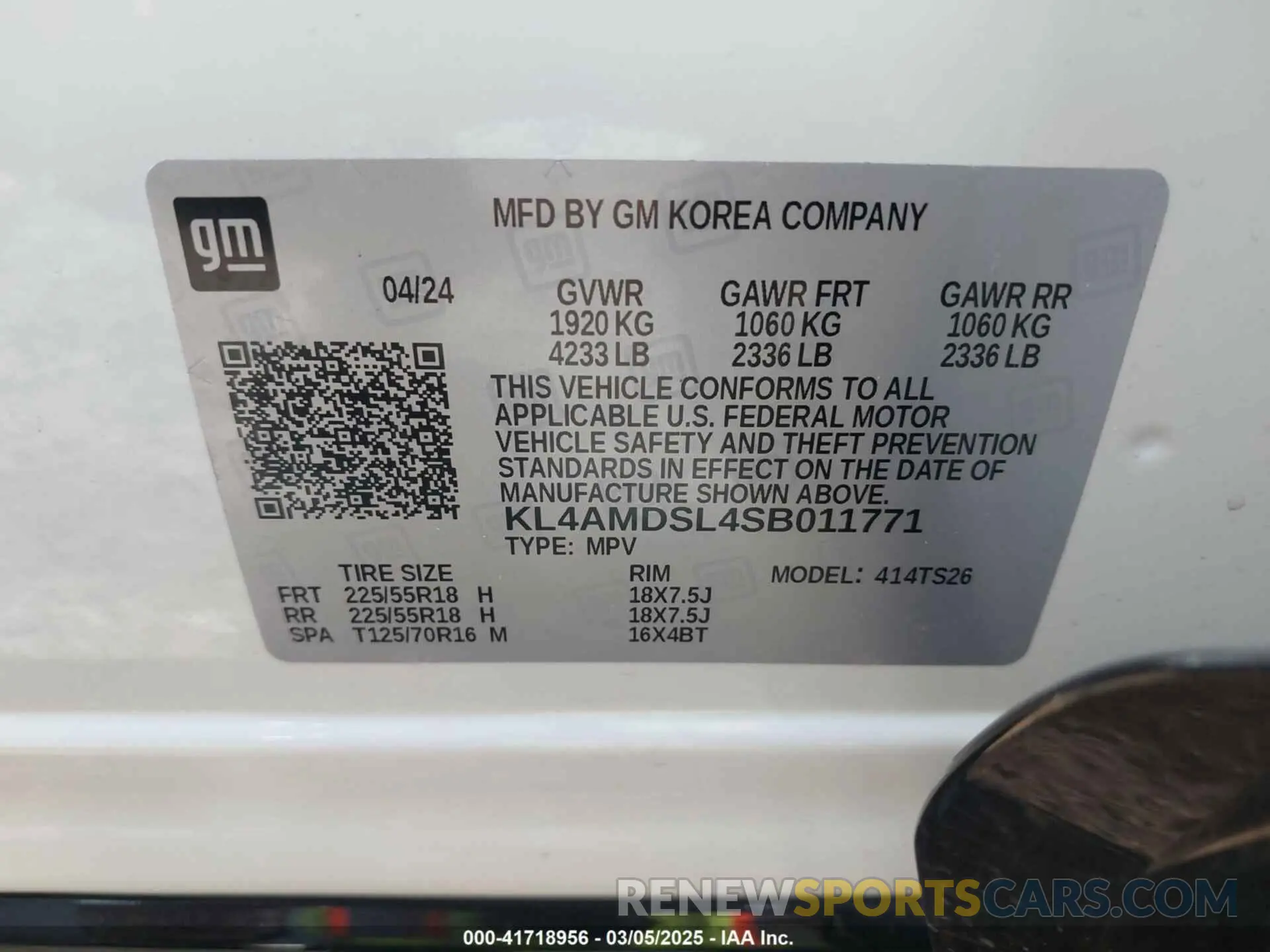 9 fotografías del automóvil dañado KL4AMDSL4SB011771 BUICK ENCORE GX 2025