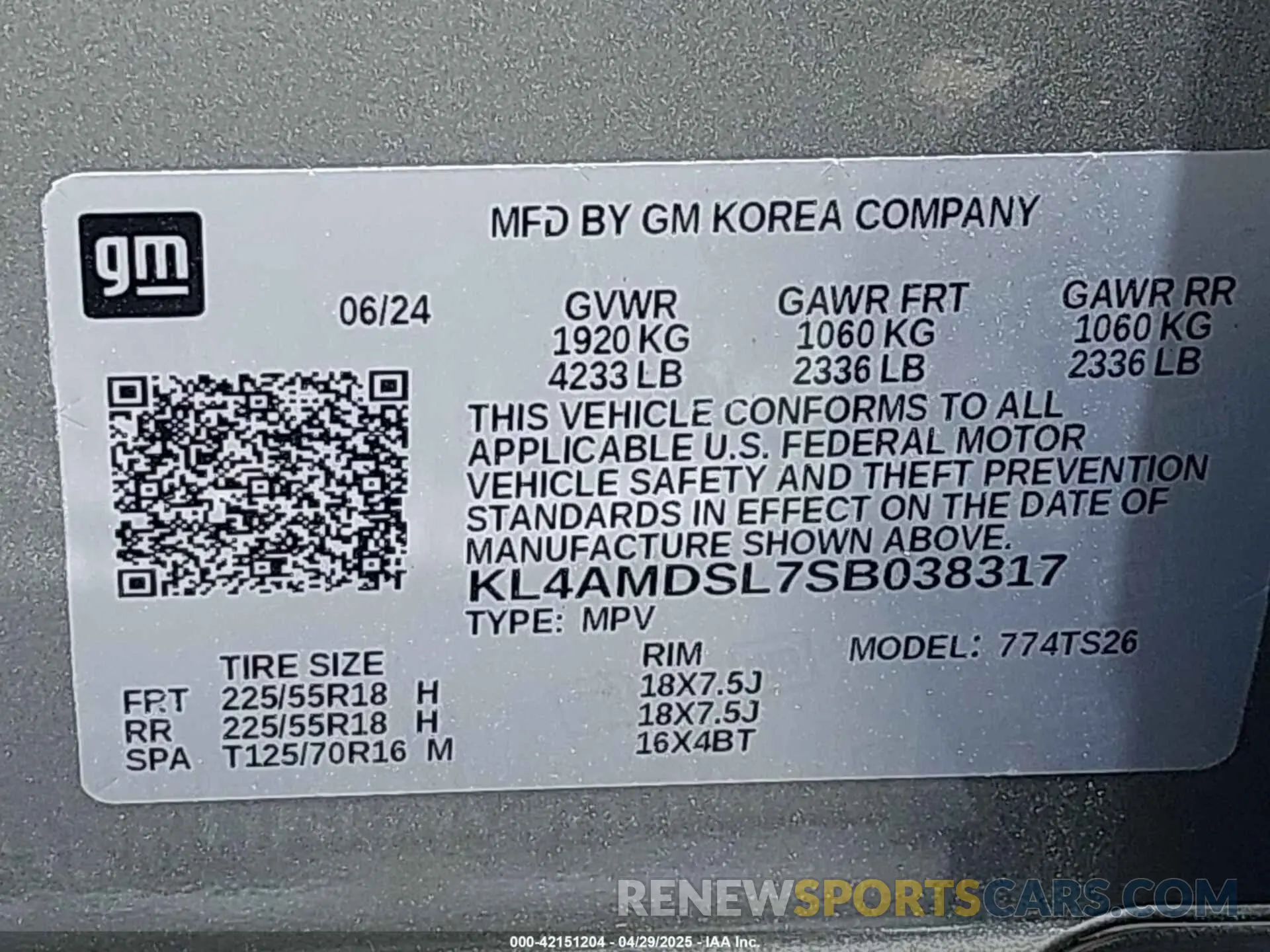9 fotografías del automóvil dañado KL4AMDSL7SB038317 BUICK ENCORE GX 2025